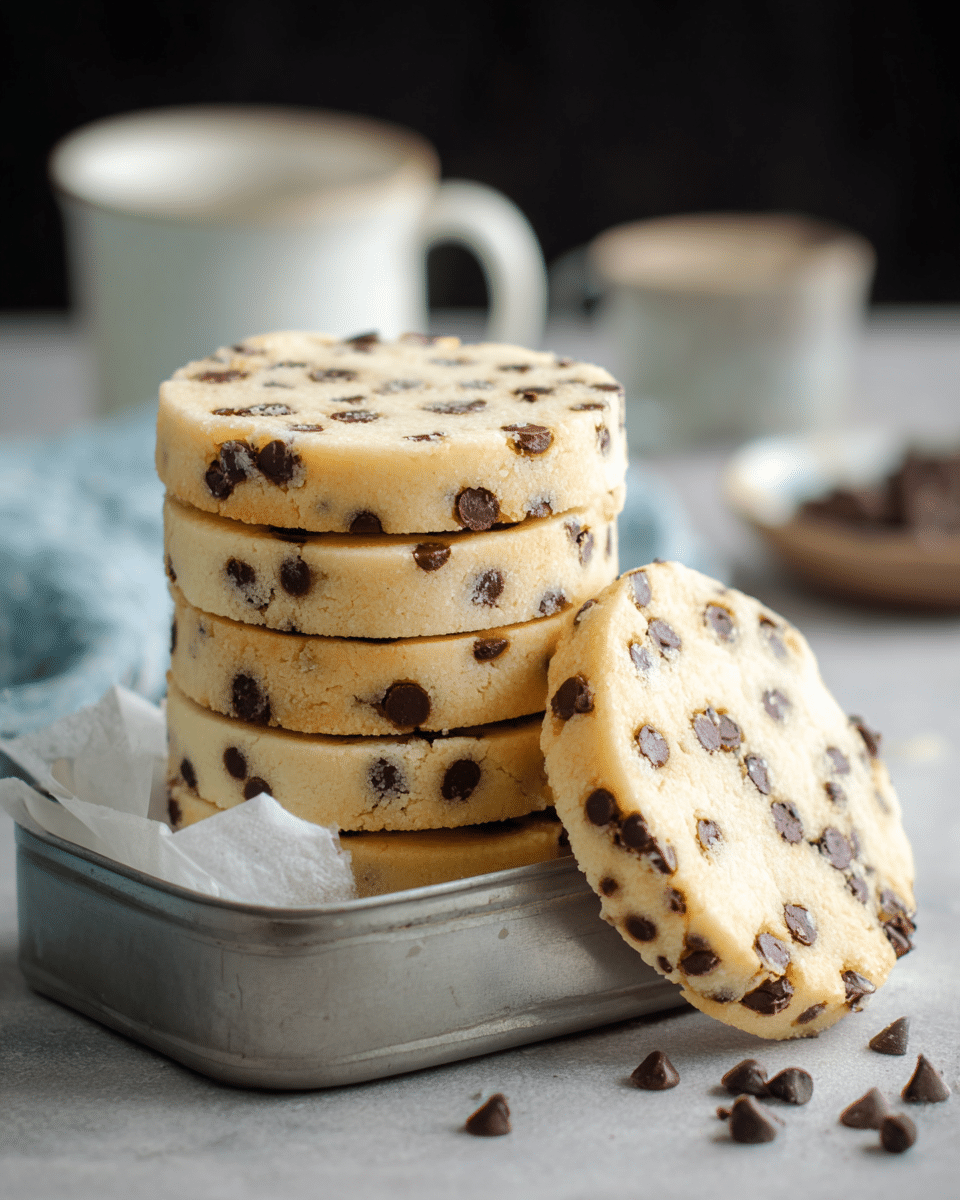 Mini Chocolate Chip Shortbread Cookies
