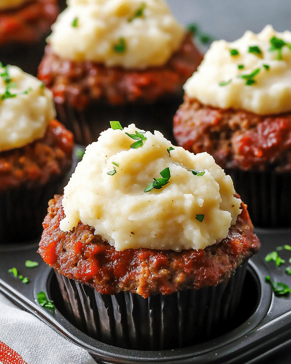 Mini Meatloaf Muffins with Mashed Potato Frosting