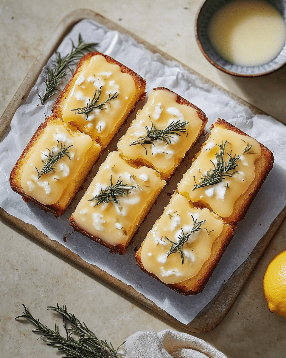 Lemon Rosemary Syrup Cake