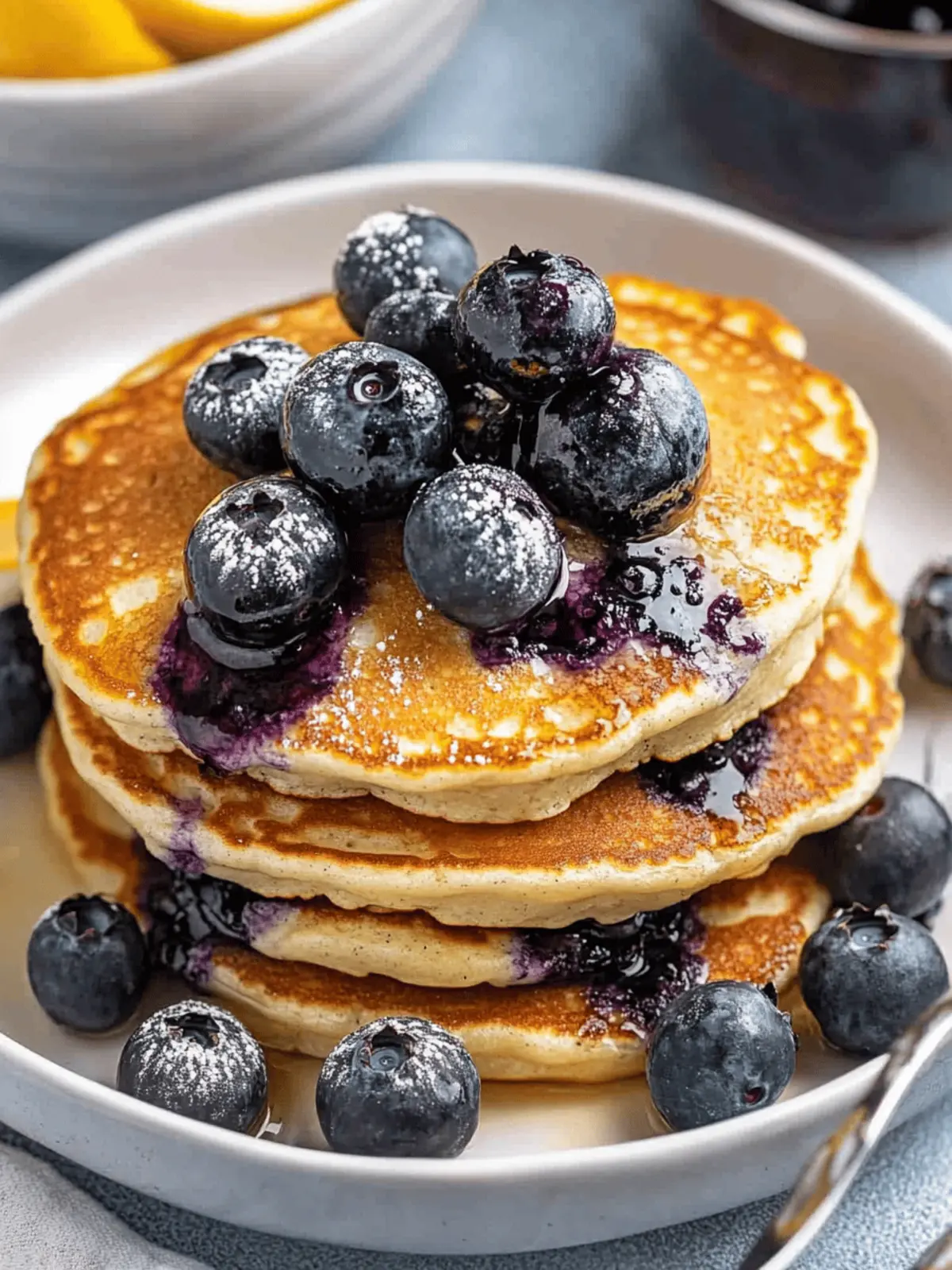 Fluffy Lemon Blueberry Ricotta Pancakes for Bright Mornings