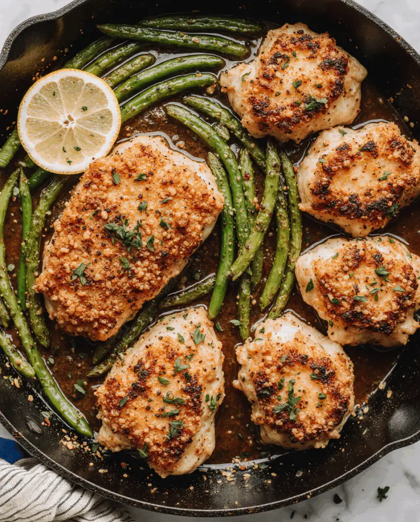 Lemon Garlic Butter Chicken Thighs with Green Beans