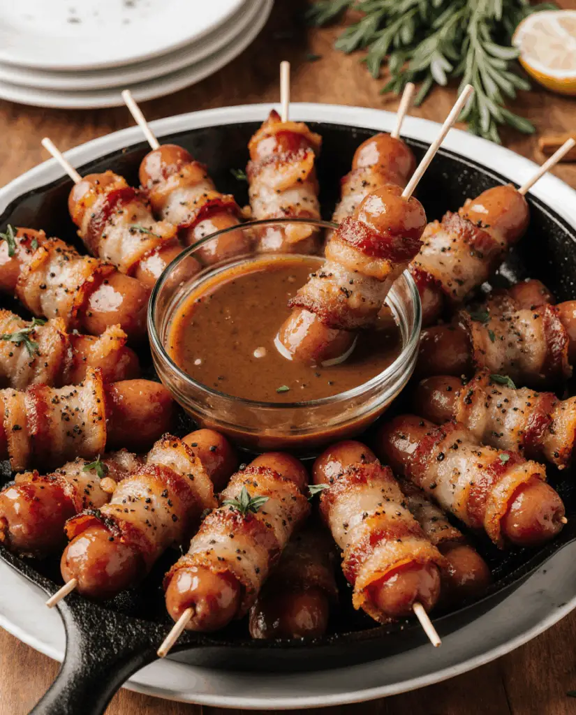 Skillet Bacon-Wrapped Smokies