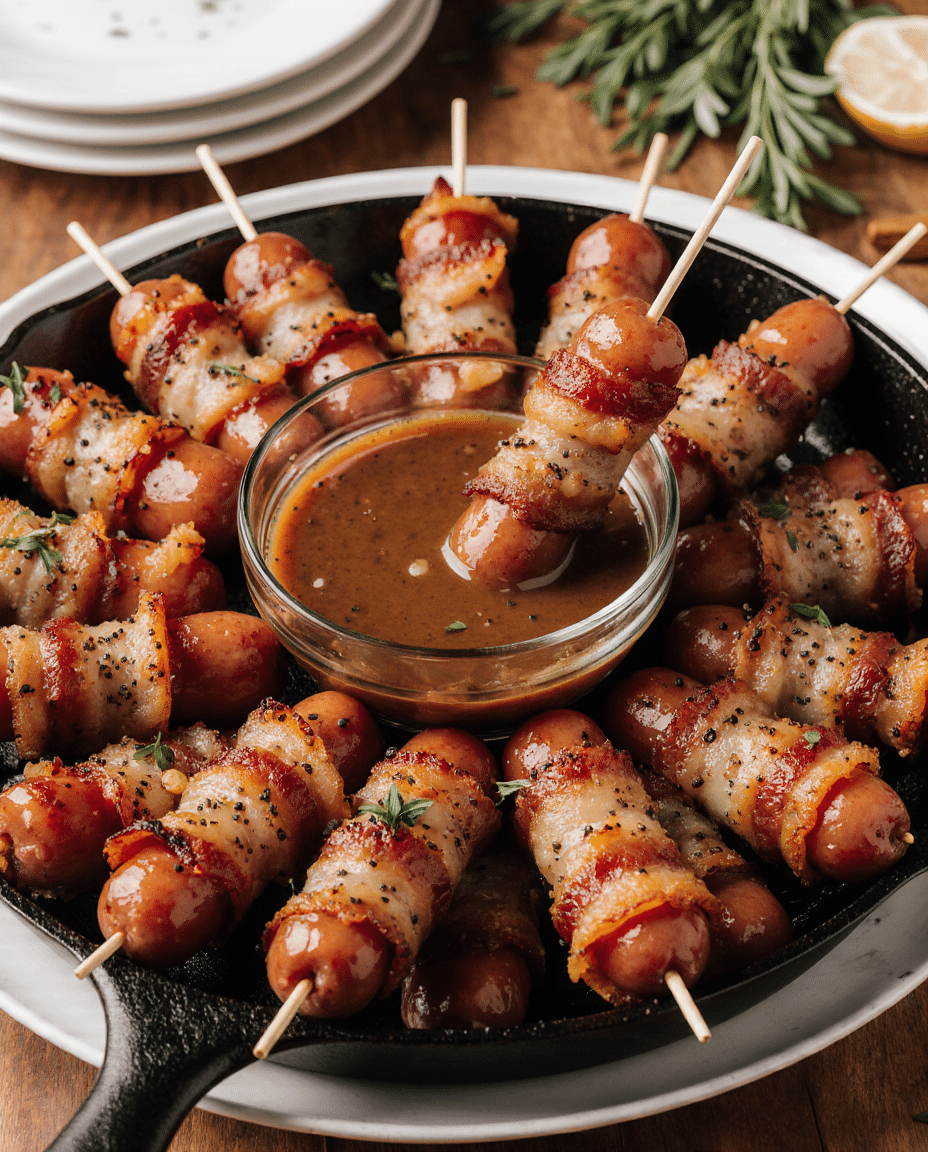Skillet Bacon-Wrapped Smokies