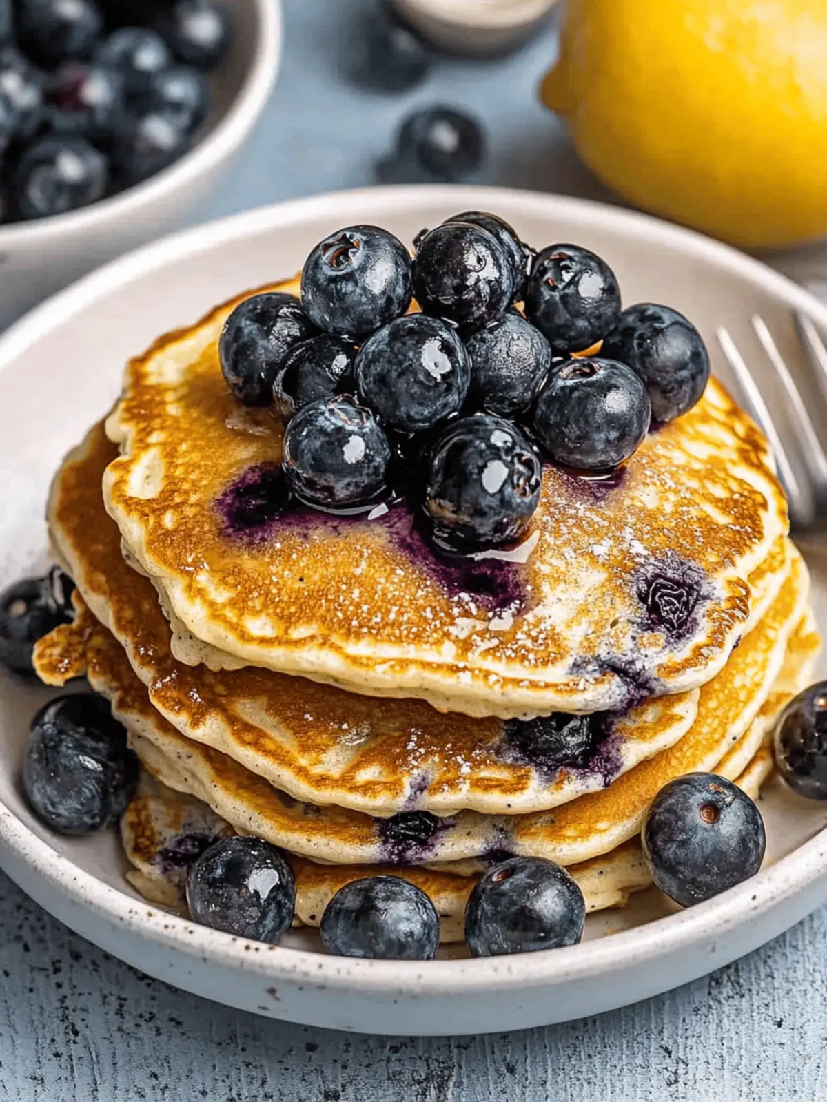Fluffy Lemon Blueberry Ricotta Pancakes for Bright Mornings