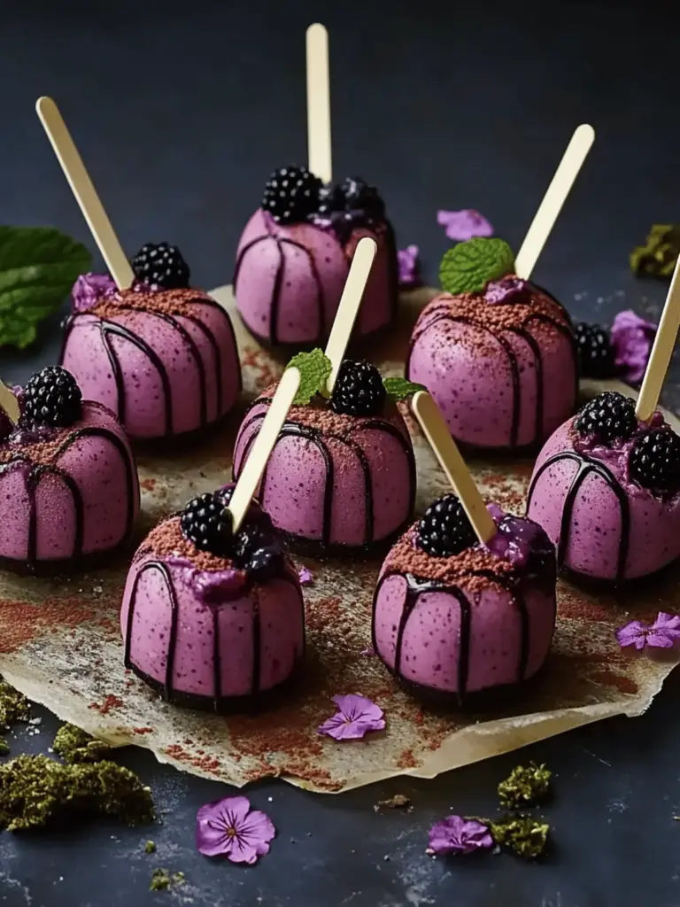 Forest Blackberry Cheesecake Pops