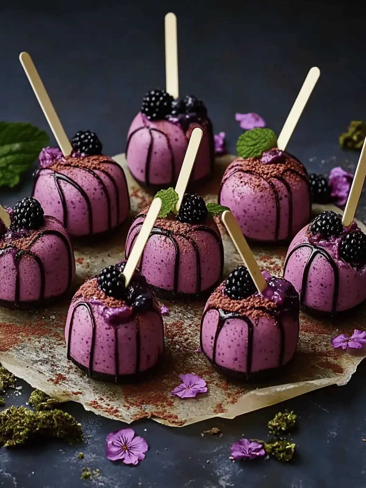 Forest Blackberry Cheesecake Pops