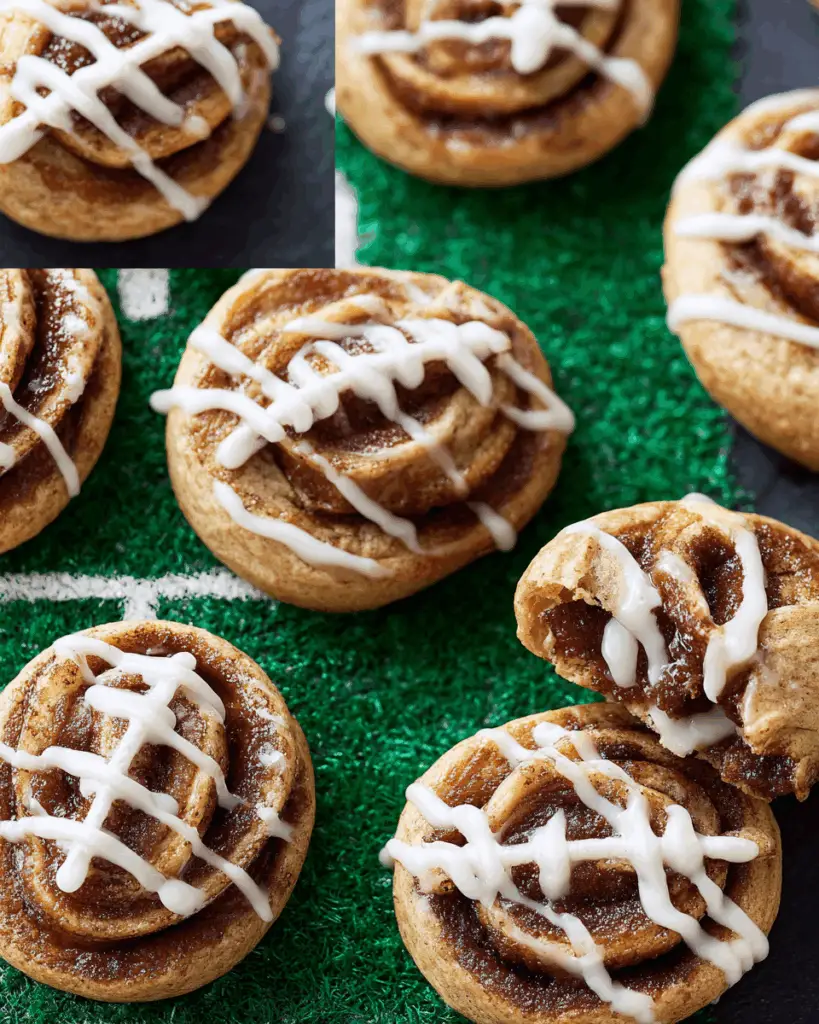 Football-Swirl Cinnamon Roll Cookies