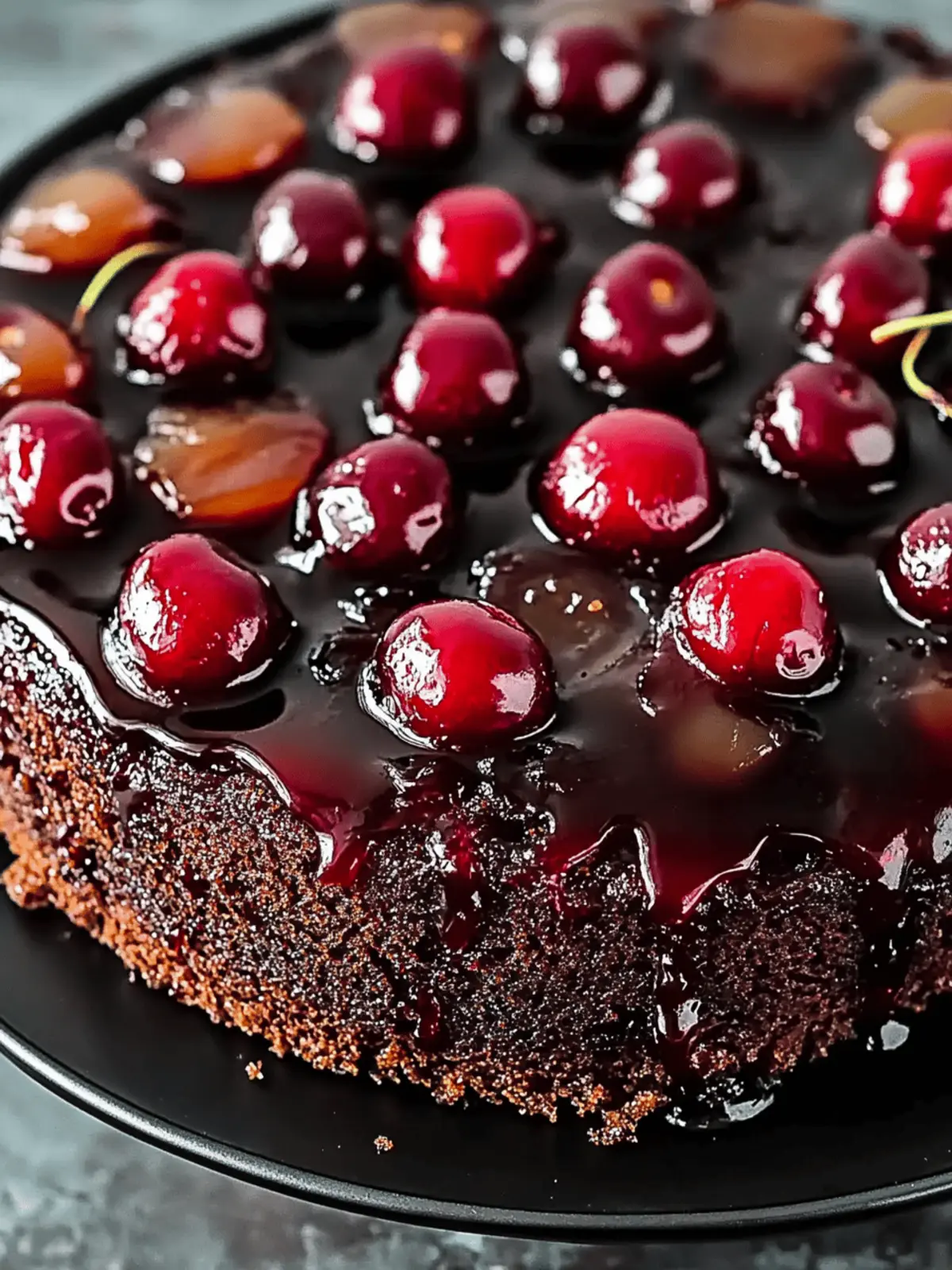 Chocolate Cherry Upside Down Cake