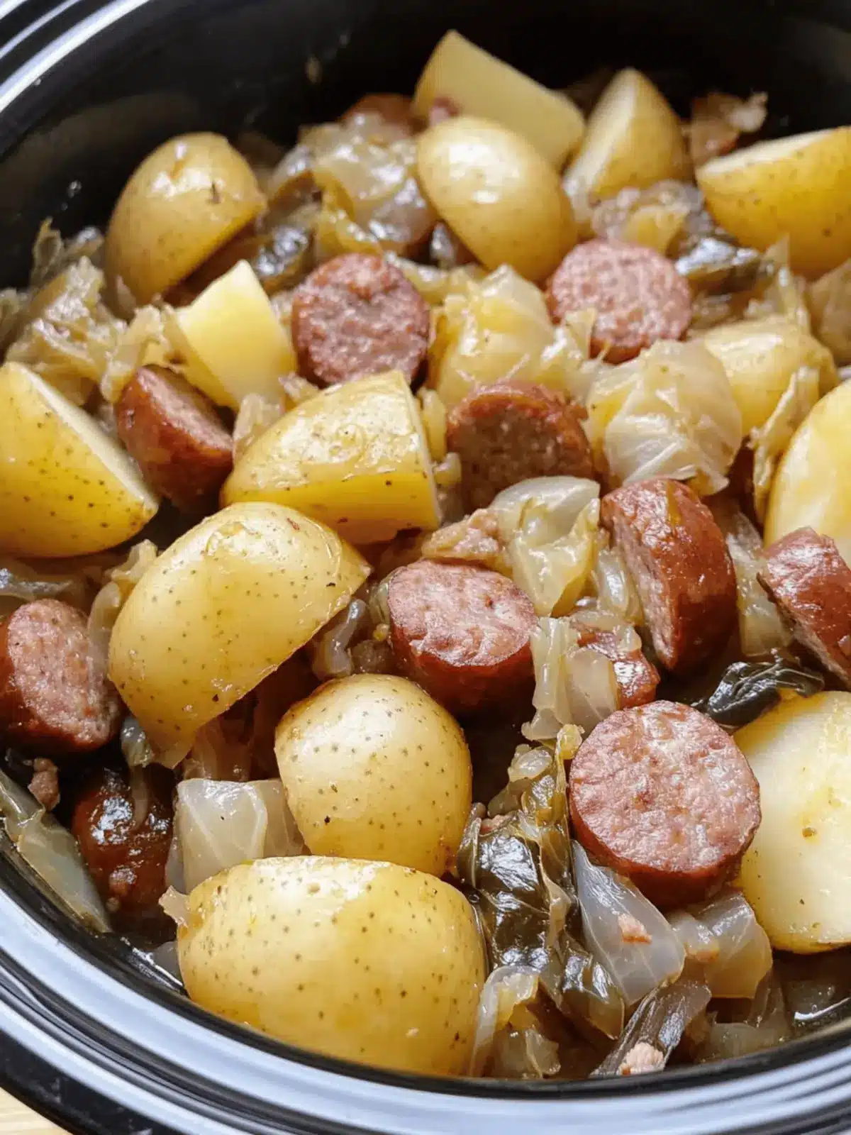 Crock Pot Cabbage, Sausage & Potatoes