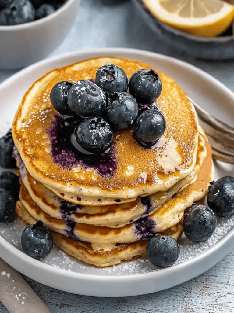 Lemon Blueberry Ricotta Pancakes