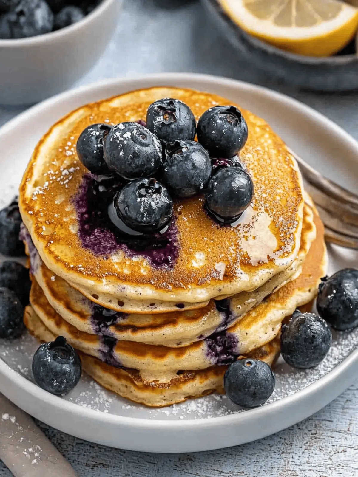 Lemon Blueberry Ricotta Pancakes
