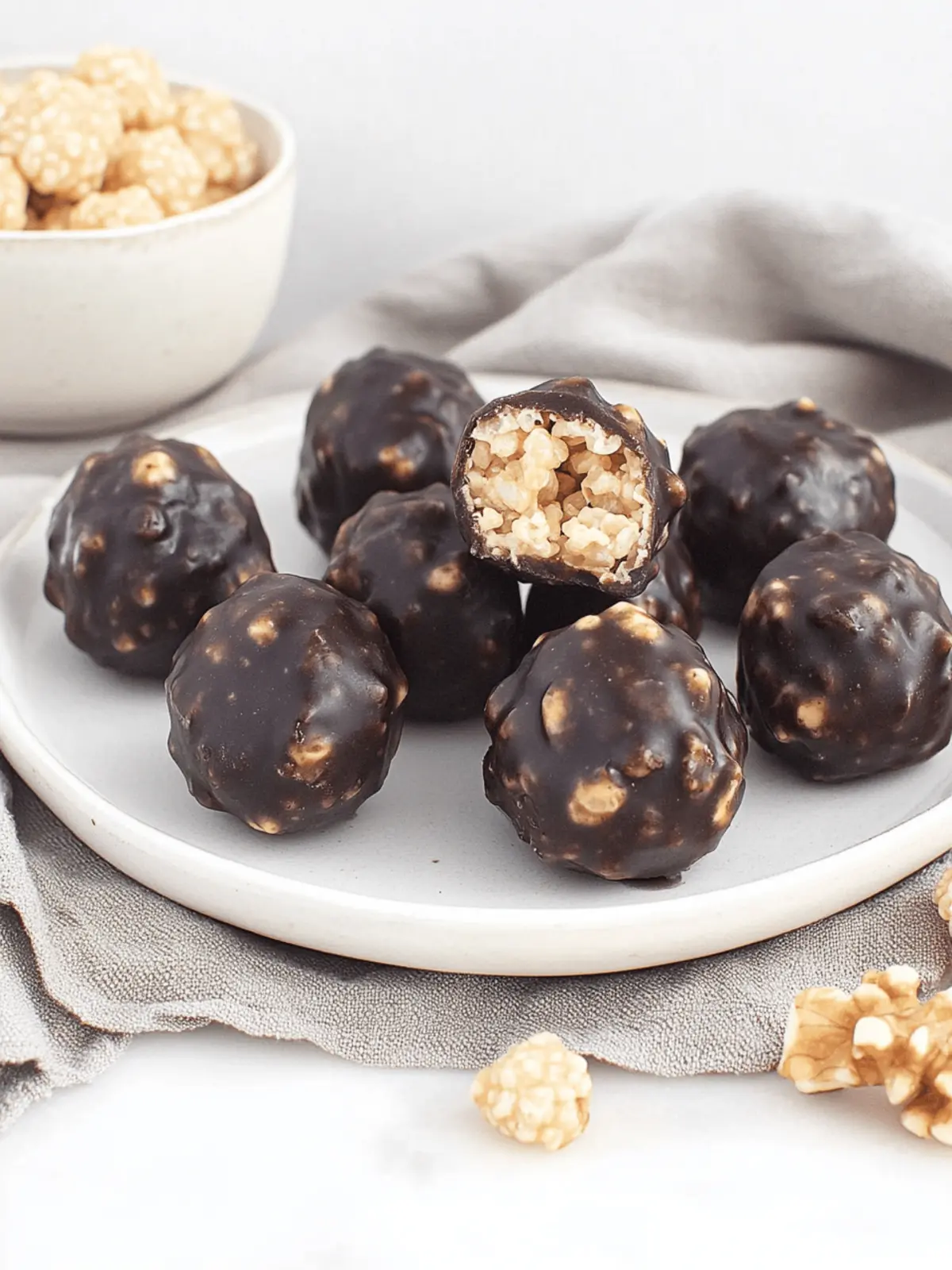 Delicious Peanut Butter Balls with Rice Krispies in 5 Minutes