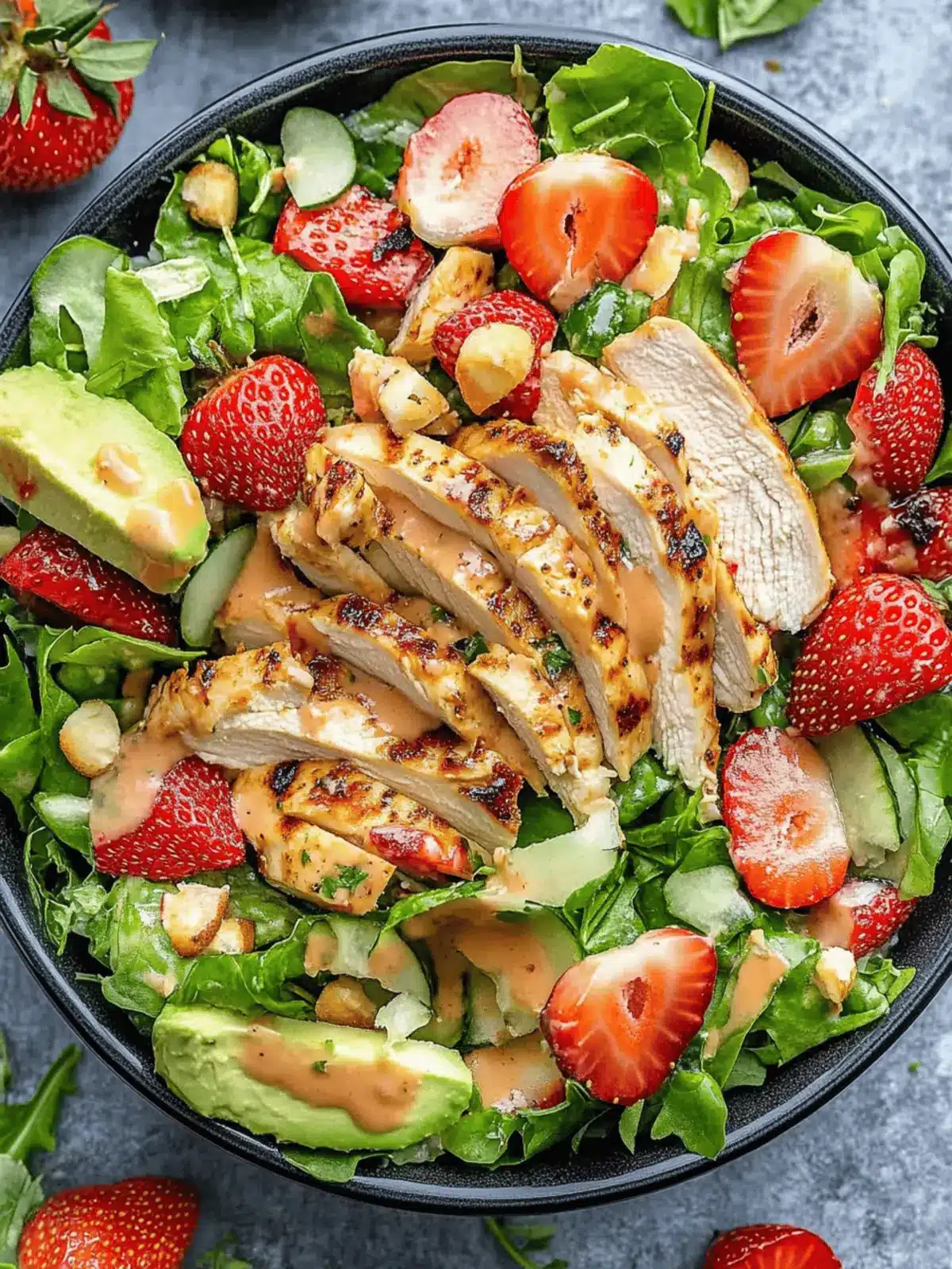Strawberry Chicken Salad with Zingy Mustard Vinaigrette