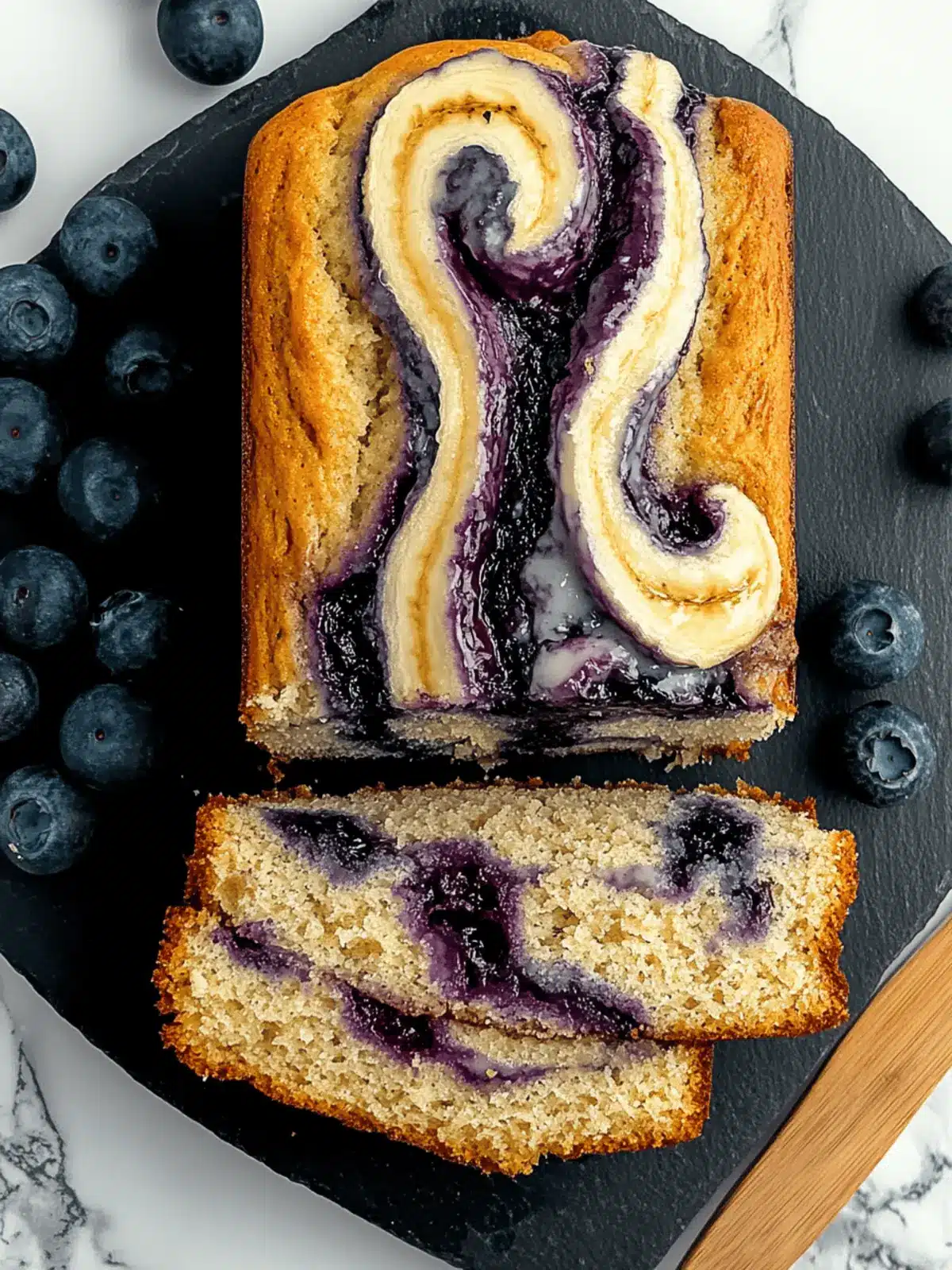 Blueberry Cinnamon Swirl Banana Bread