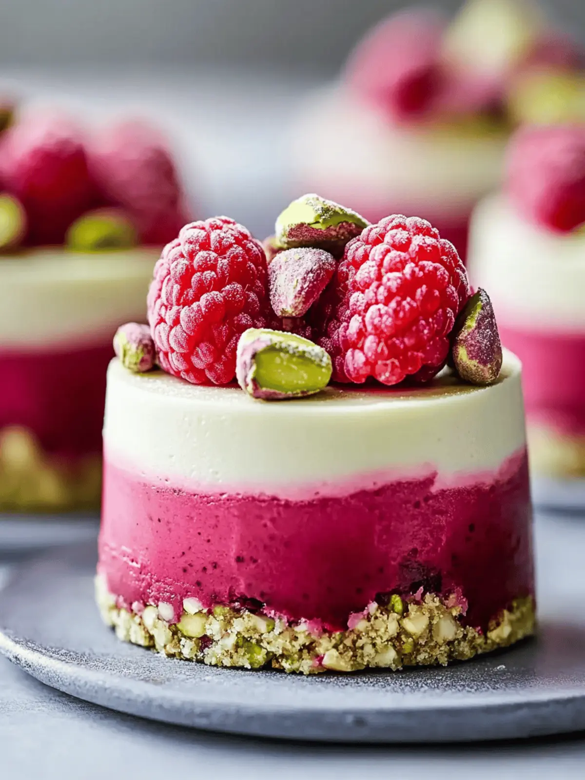 Raspberry Pistachio Mousse Cakes