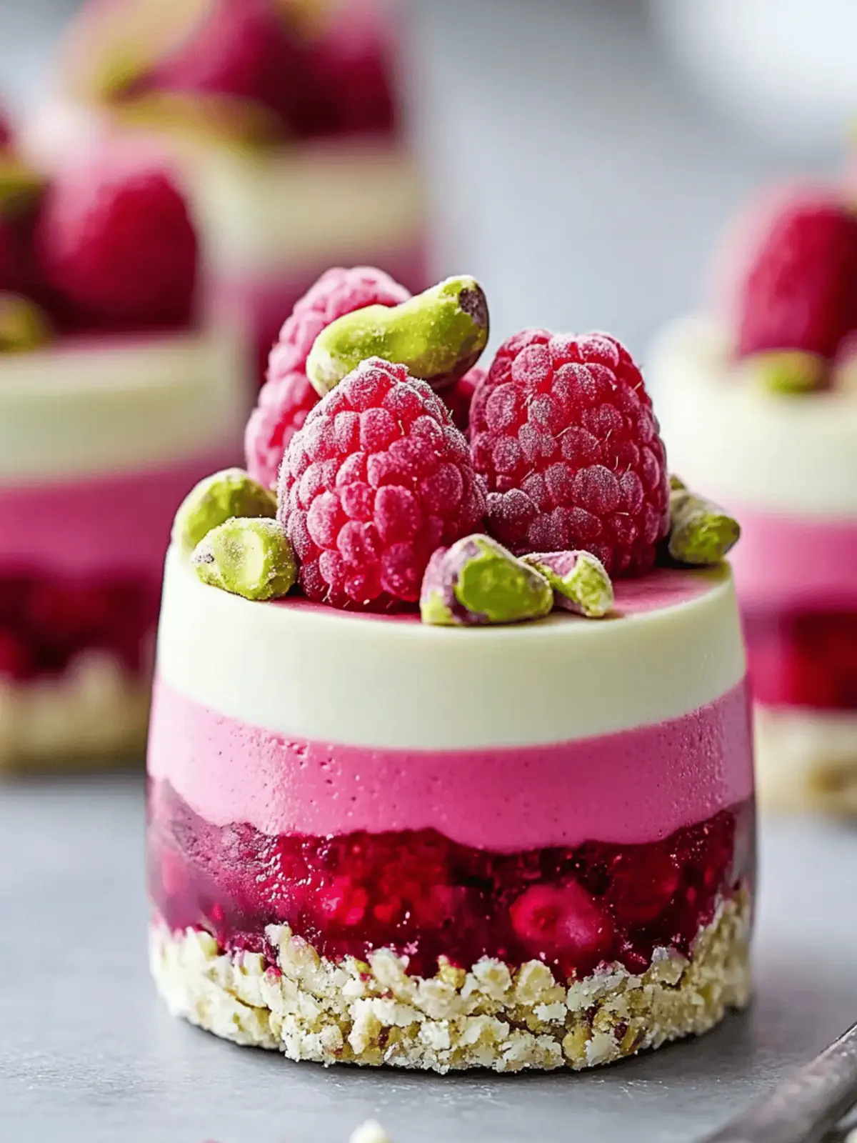 Raspberry Pistachio Mousse Cakes