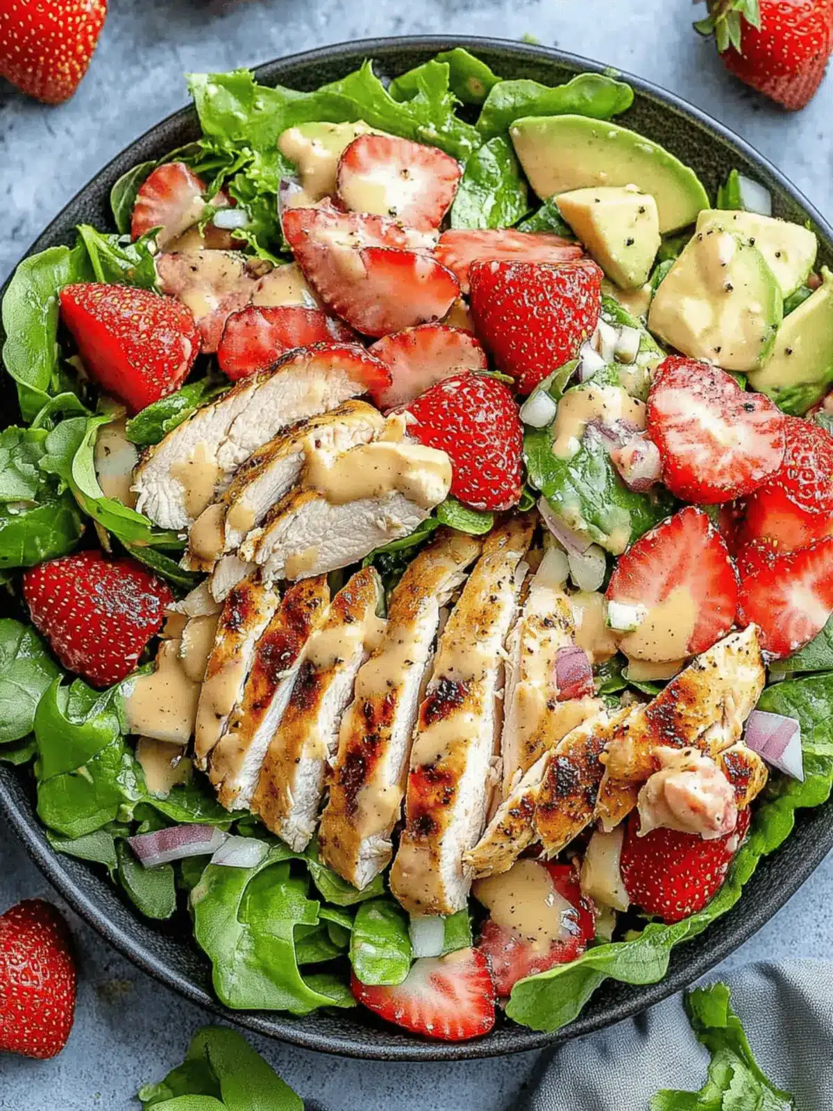 Strawberry Chicken Salad with Zingy Mustard Vinaigrette