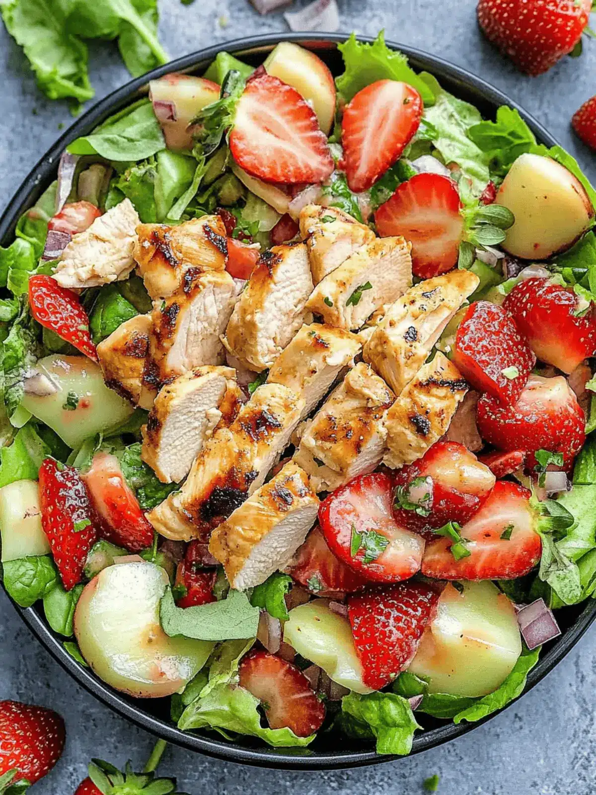 Strawberry Chicken Salad with Zingy Mustard Vinaigrette