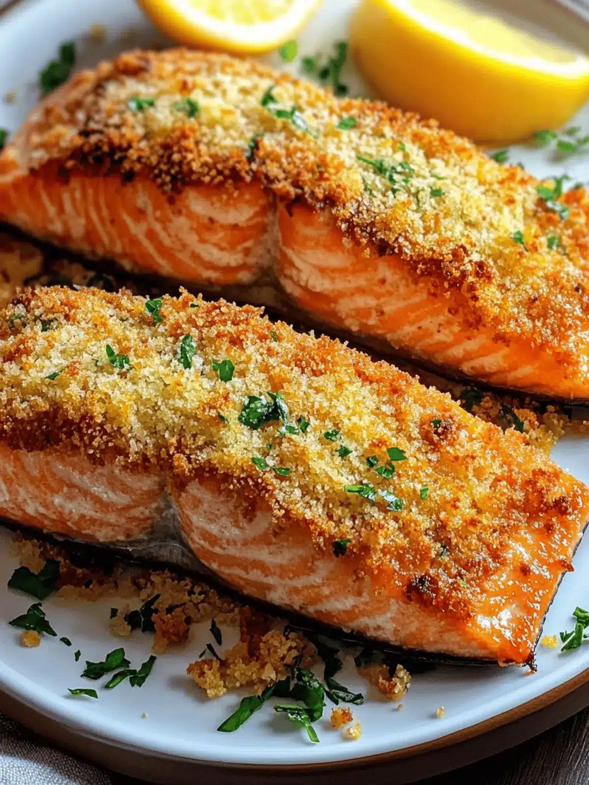 Crispy Parmesan Crusted Baked Salmon
