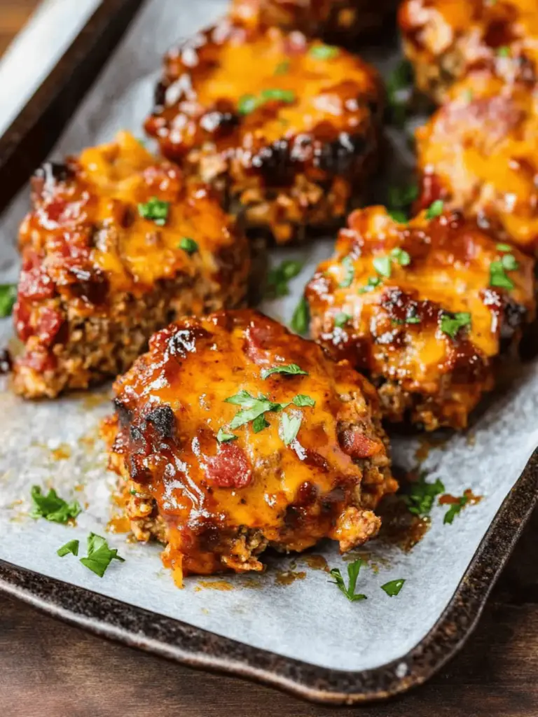 Mini BBQ Bacon Cheddar Meatloaf