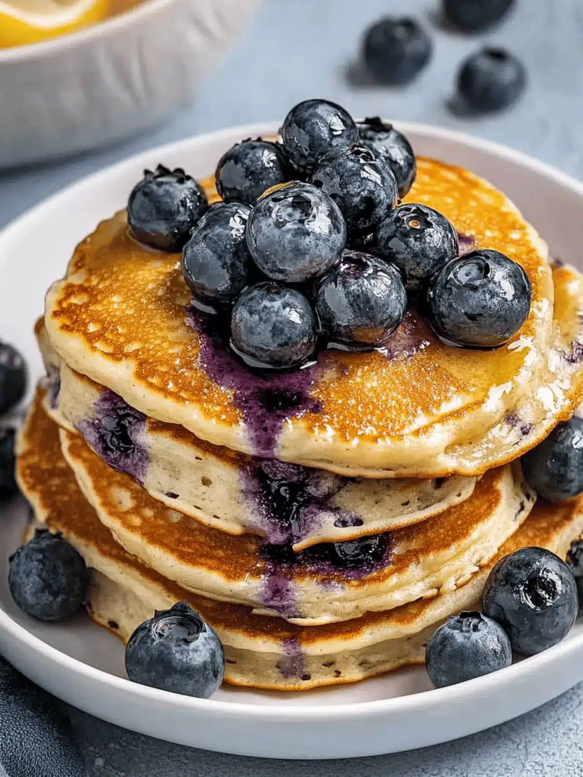 Fluffy Lemon Blueberry Ricotta Pancakes for Bright Mornings