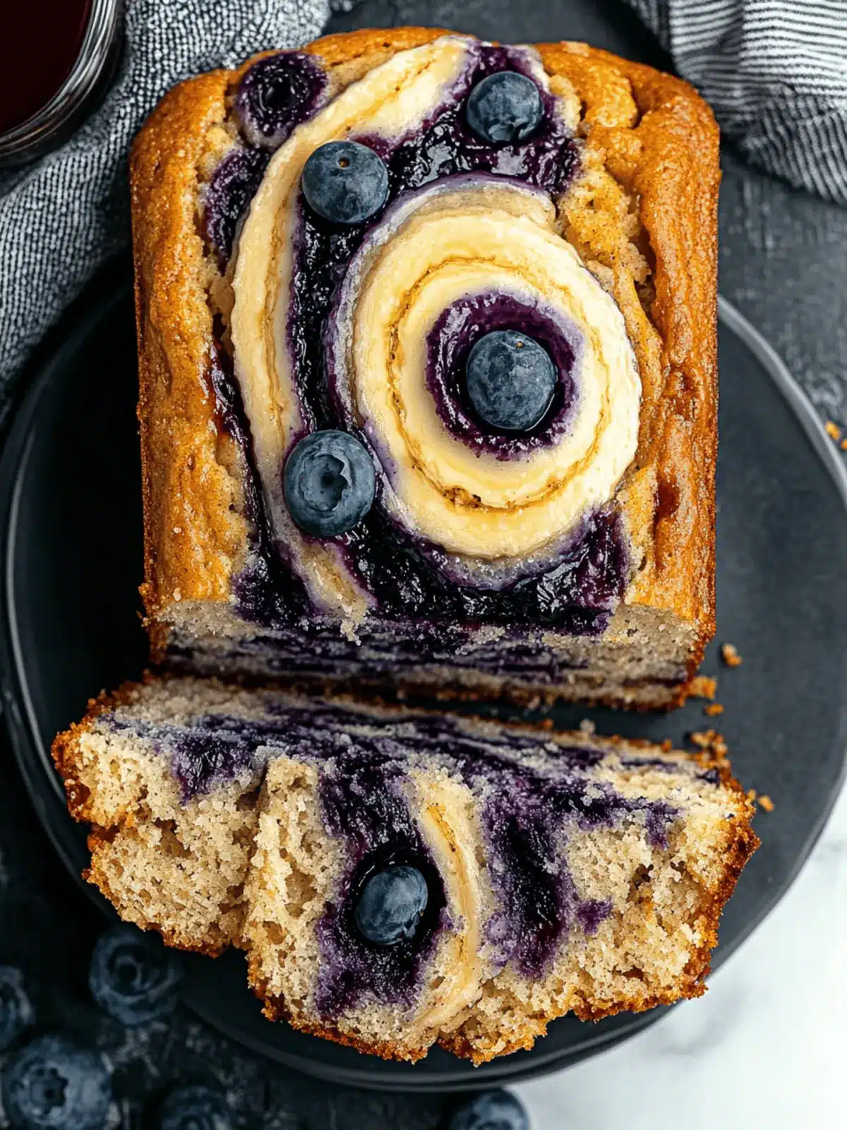 Blueberry Cinnamon Swirl Banana Bread