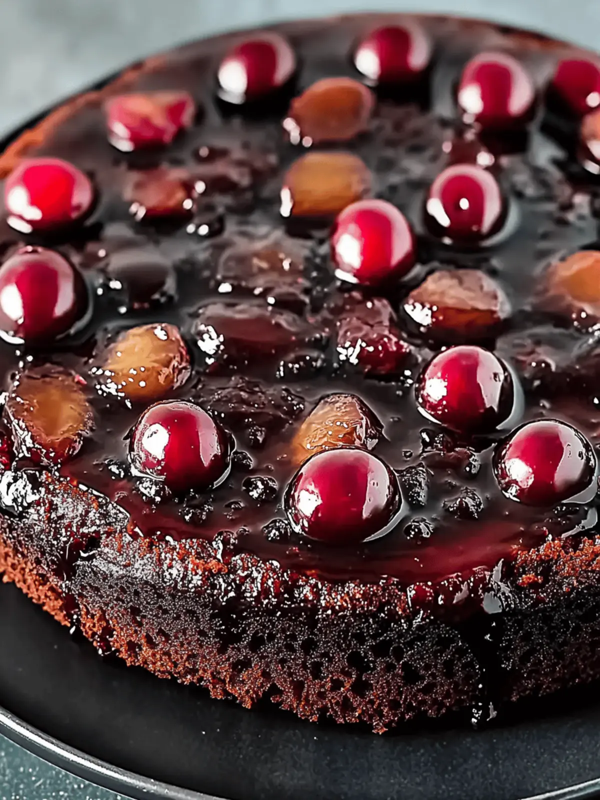 Chocolate Cherry Upside Down Cake
