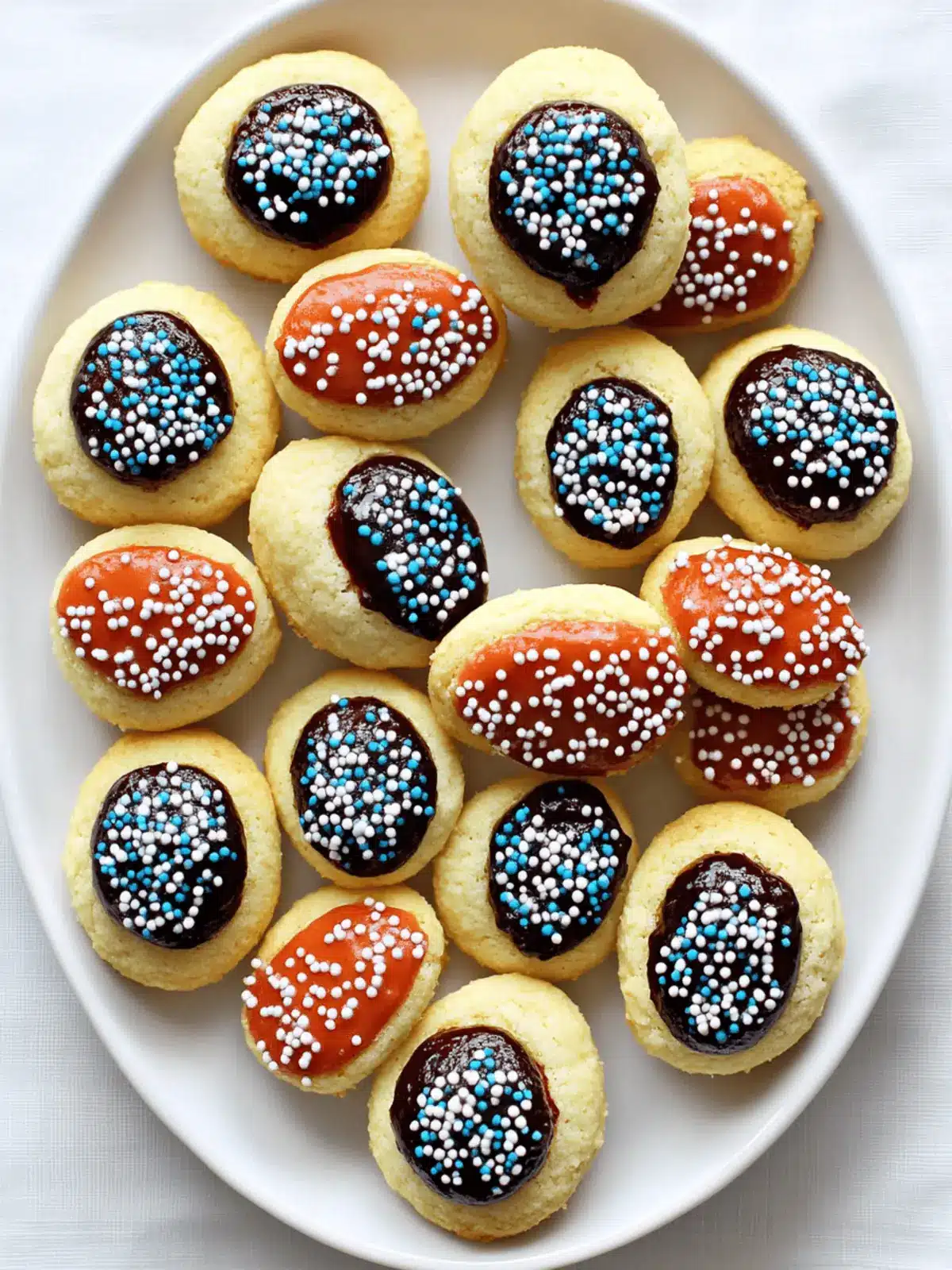 Shortbread Thumbprint Cookies with Fun Chocolate Footballs
