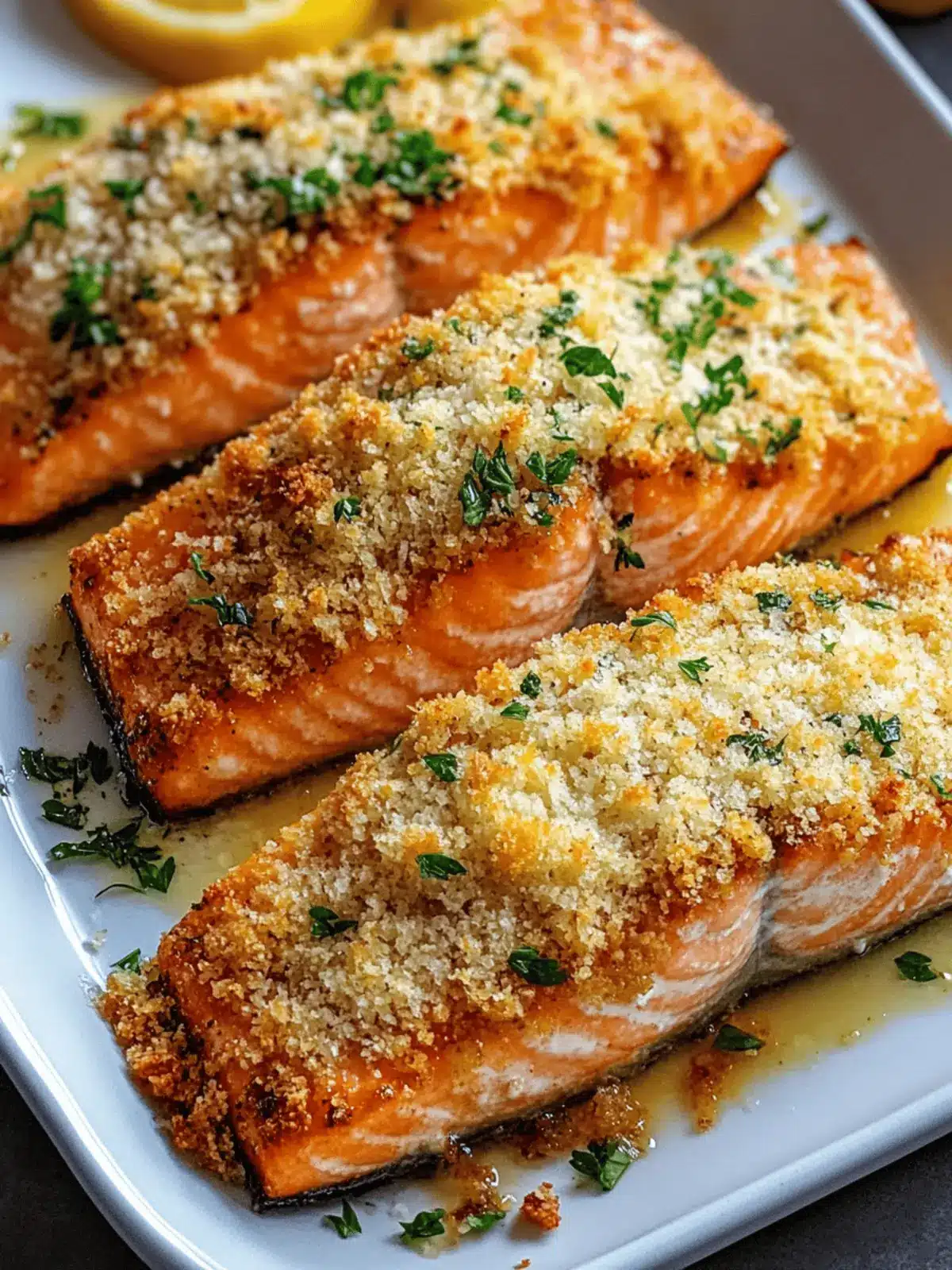 Crispy Parmesan Crusted Baked Salmon