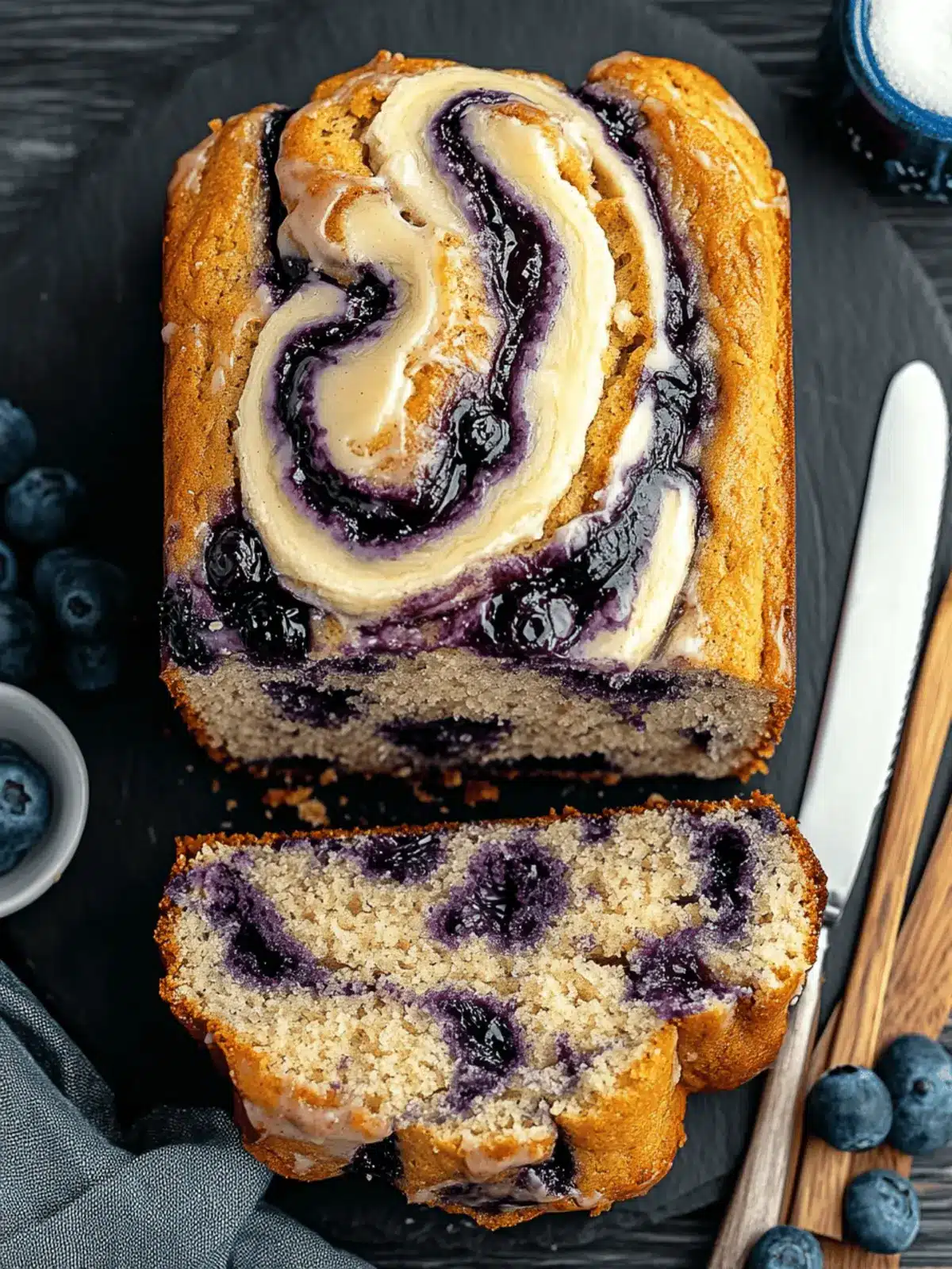 Blueberry Cinnamon Swirl Banana Bread