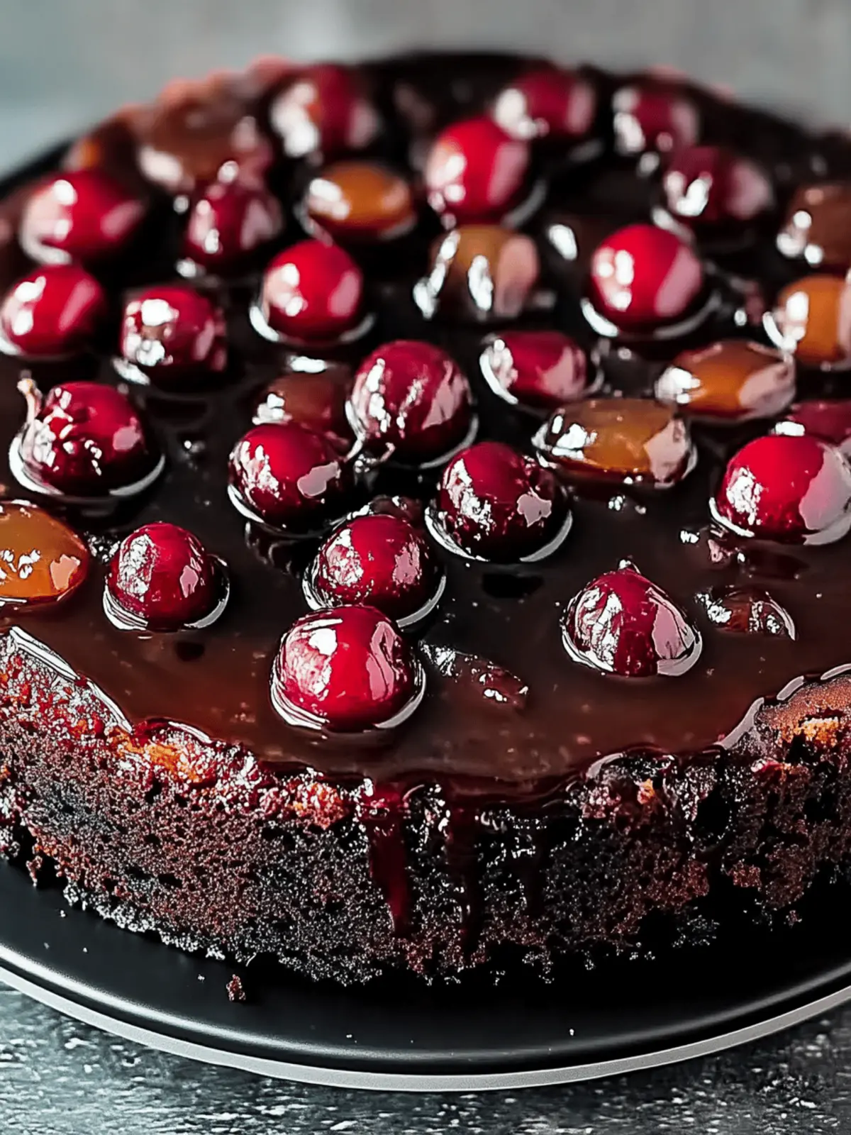 Chocolate Cherry Upside Down Cake