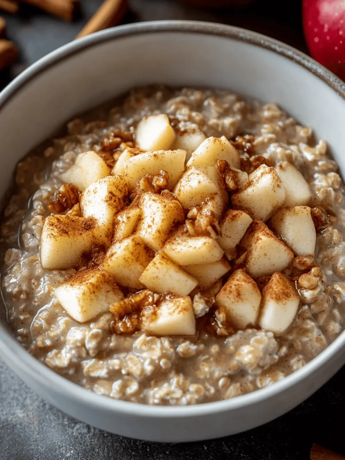 Warm Spiced Apple Cinnamon Oatmeal