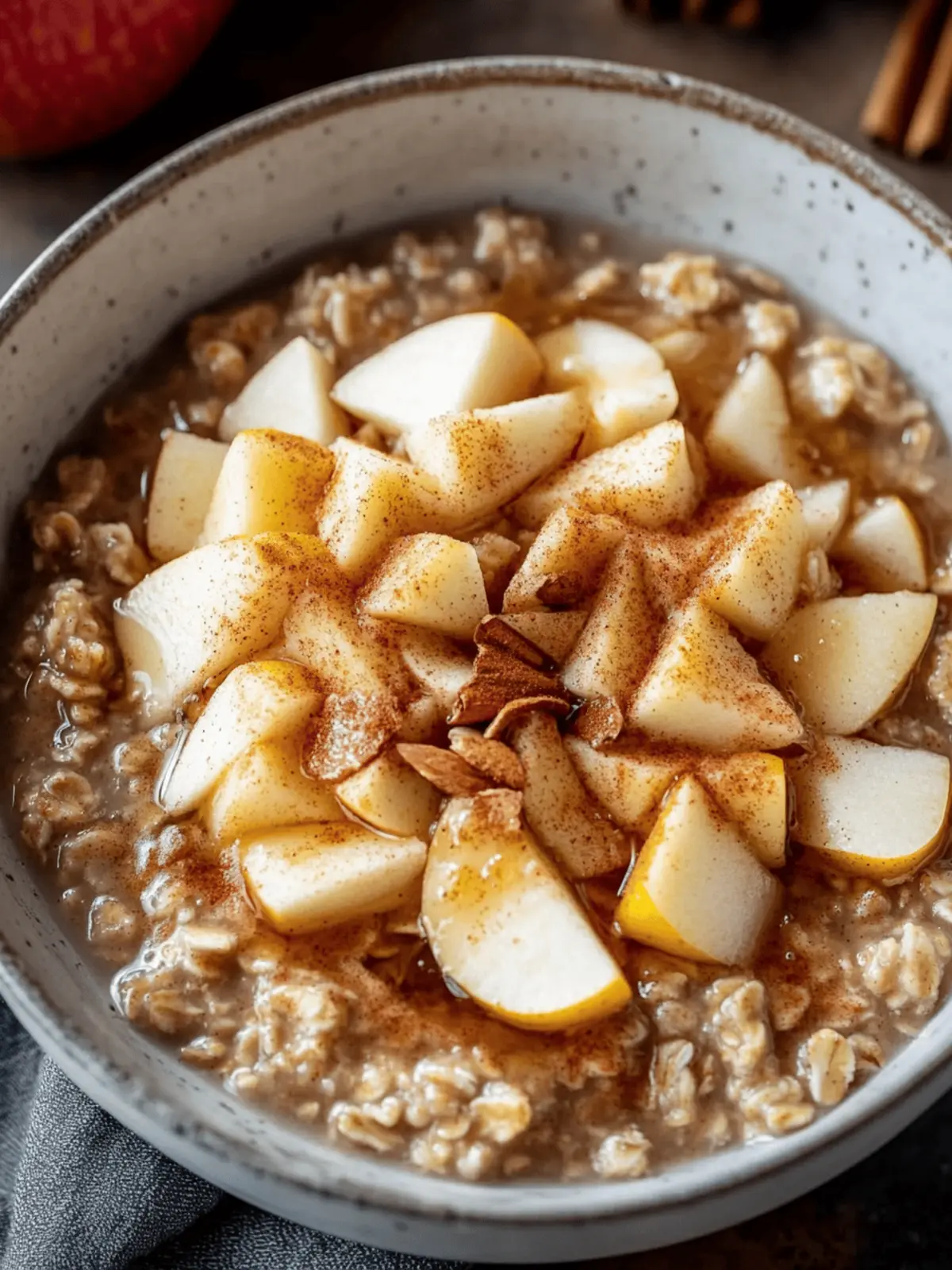 Warm Spiced Apple Cinnamon Oatmeal
