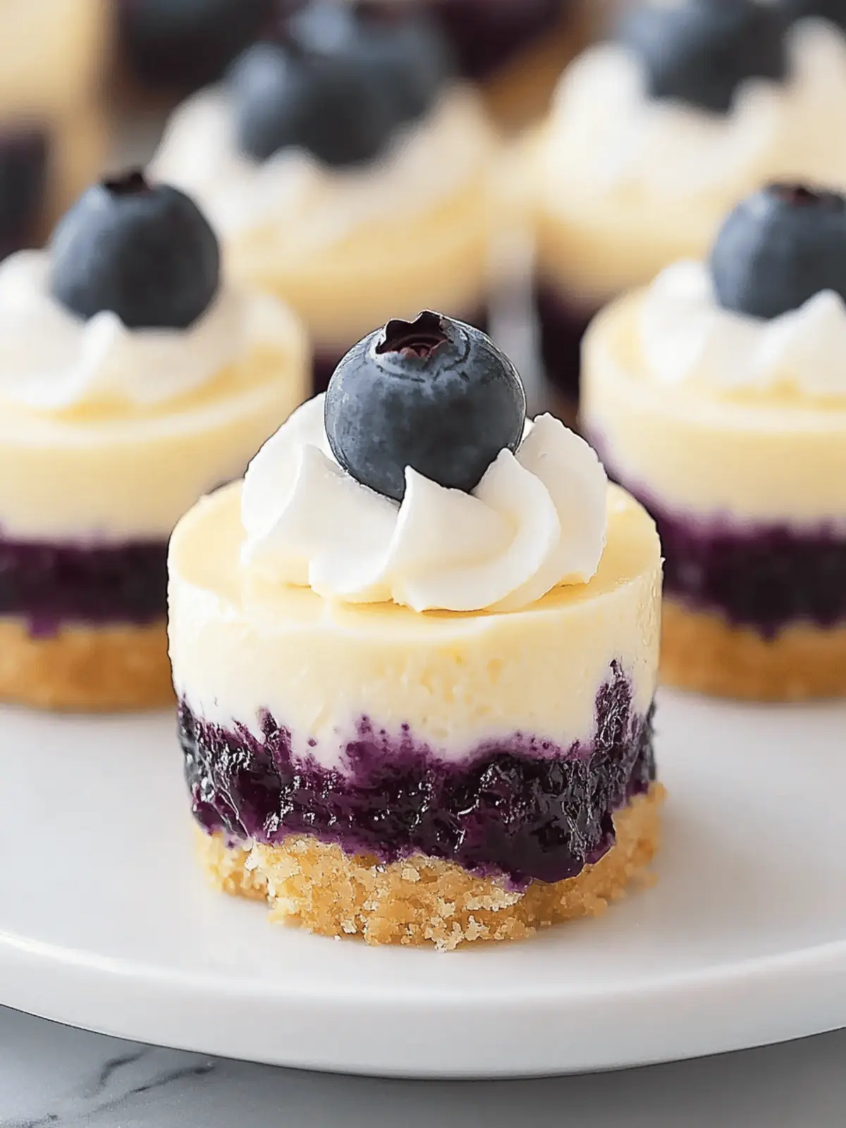 Mini Lemon Blueberry Cheesecakes