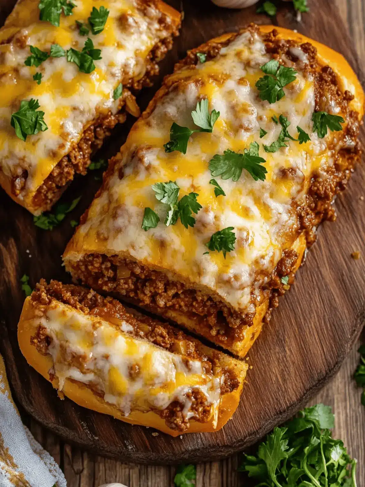 Sloppy Joe Garlic Bread