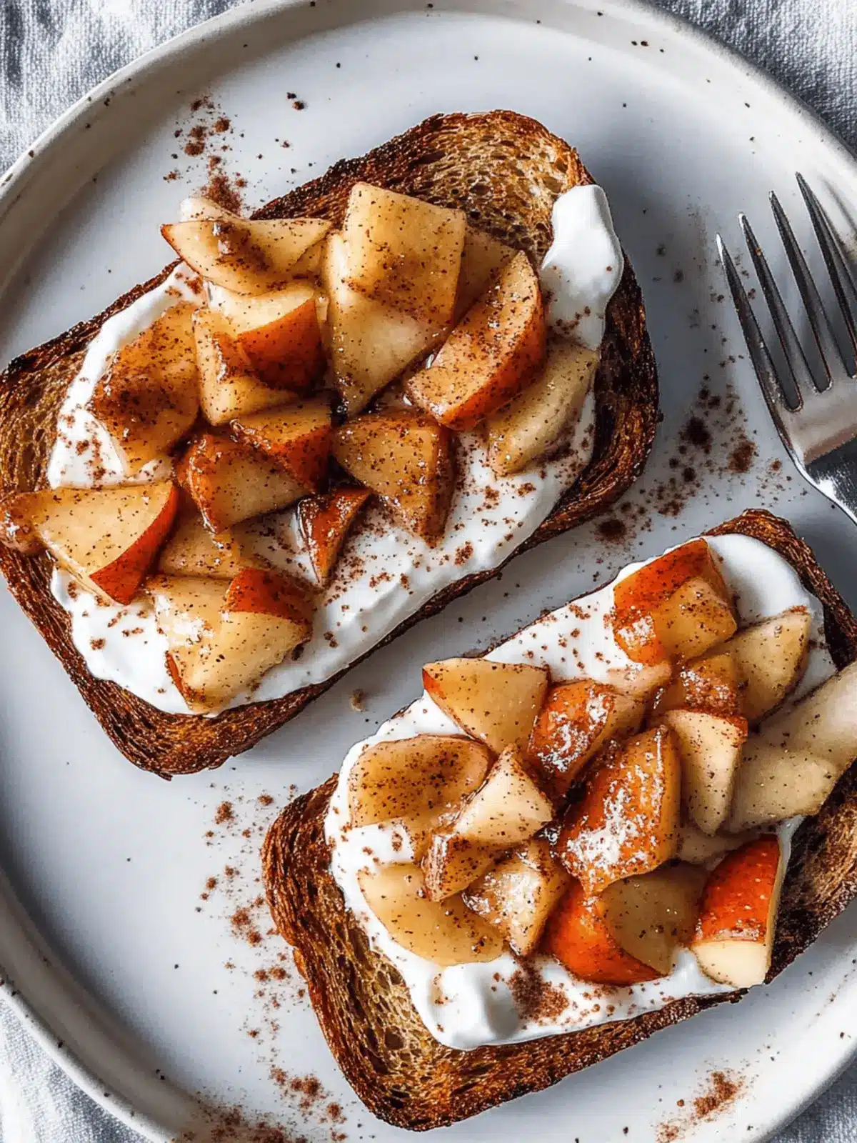 Sautéed Cinnamon Apples and Yogurt Toast