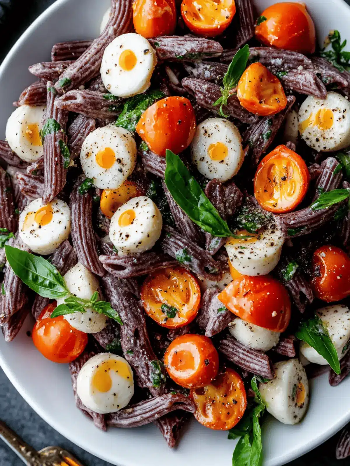 Halloween Caprese Pasta Salad