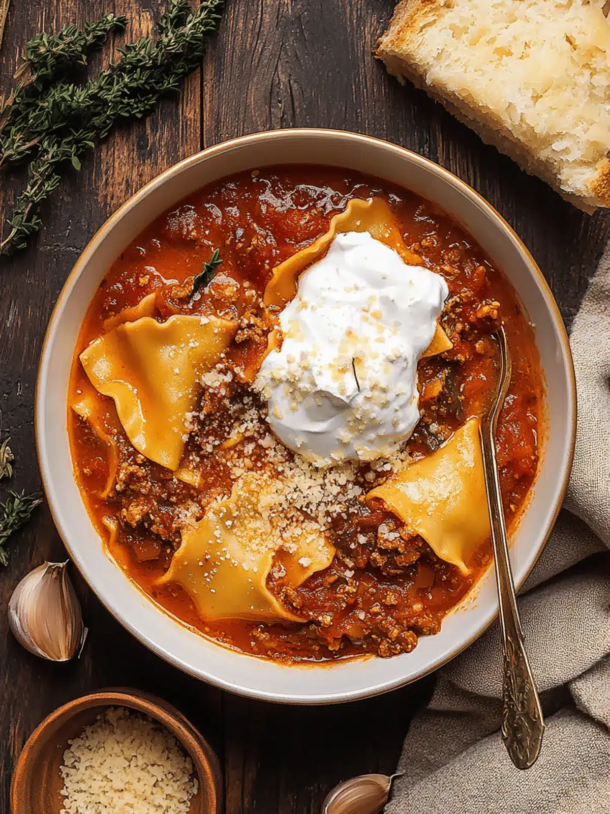 Comforting Vegetarian Lasagna Soup