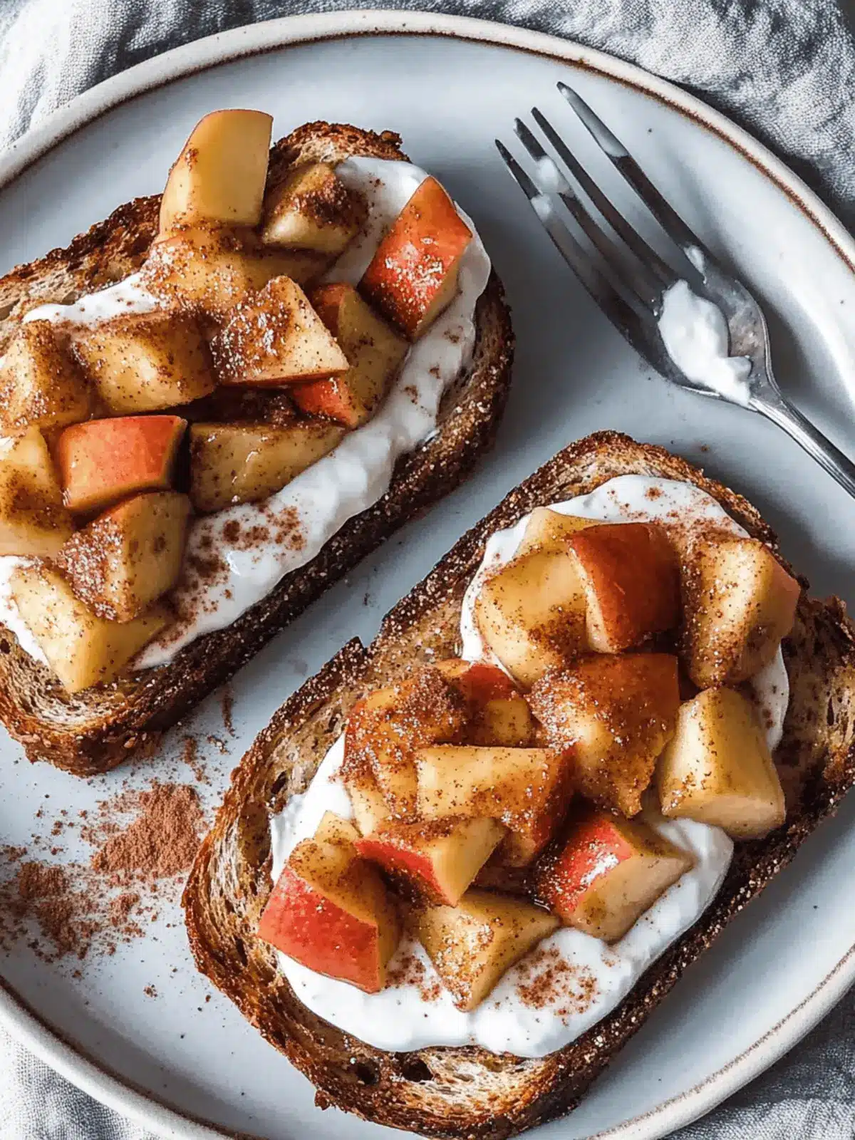 Sautéed Cinnamon Apples and Yogurt Toast
