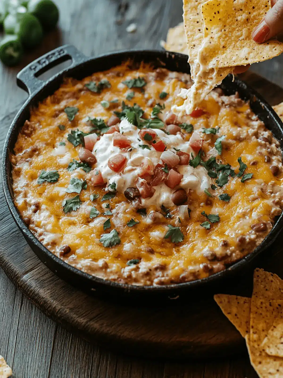 Cheesy Fiesta Refried Bean Dip