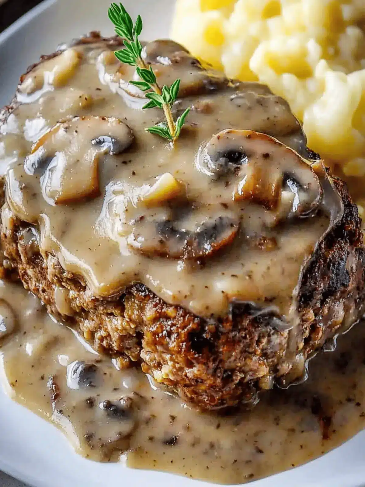 Meatloaf with Mushroom Gravy