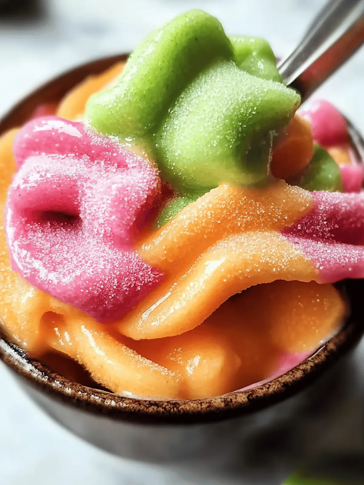 Homemade Rainbow Sherbet