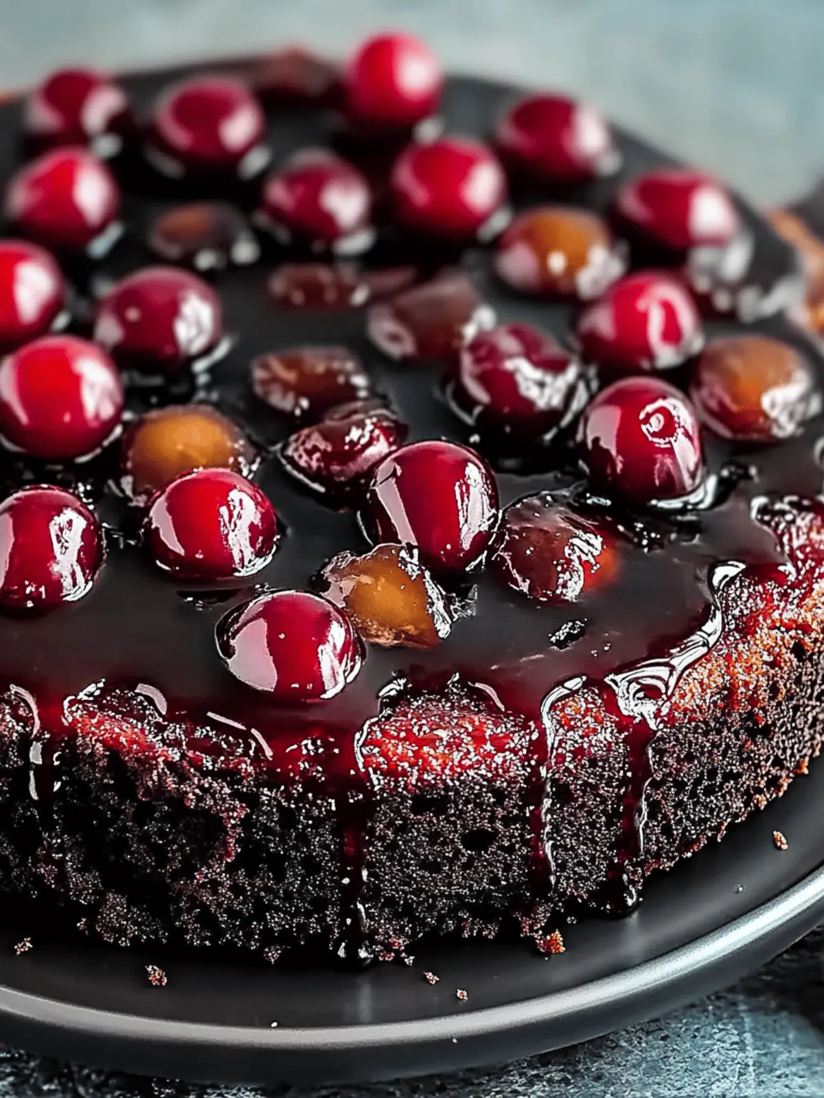 Chocolate Cherry Upside Down Cake