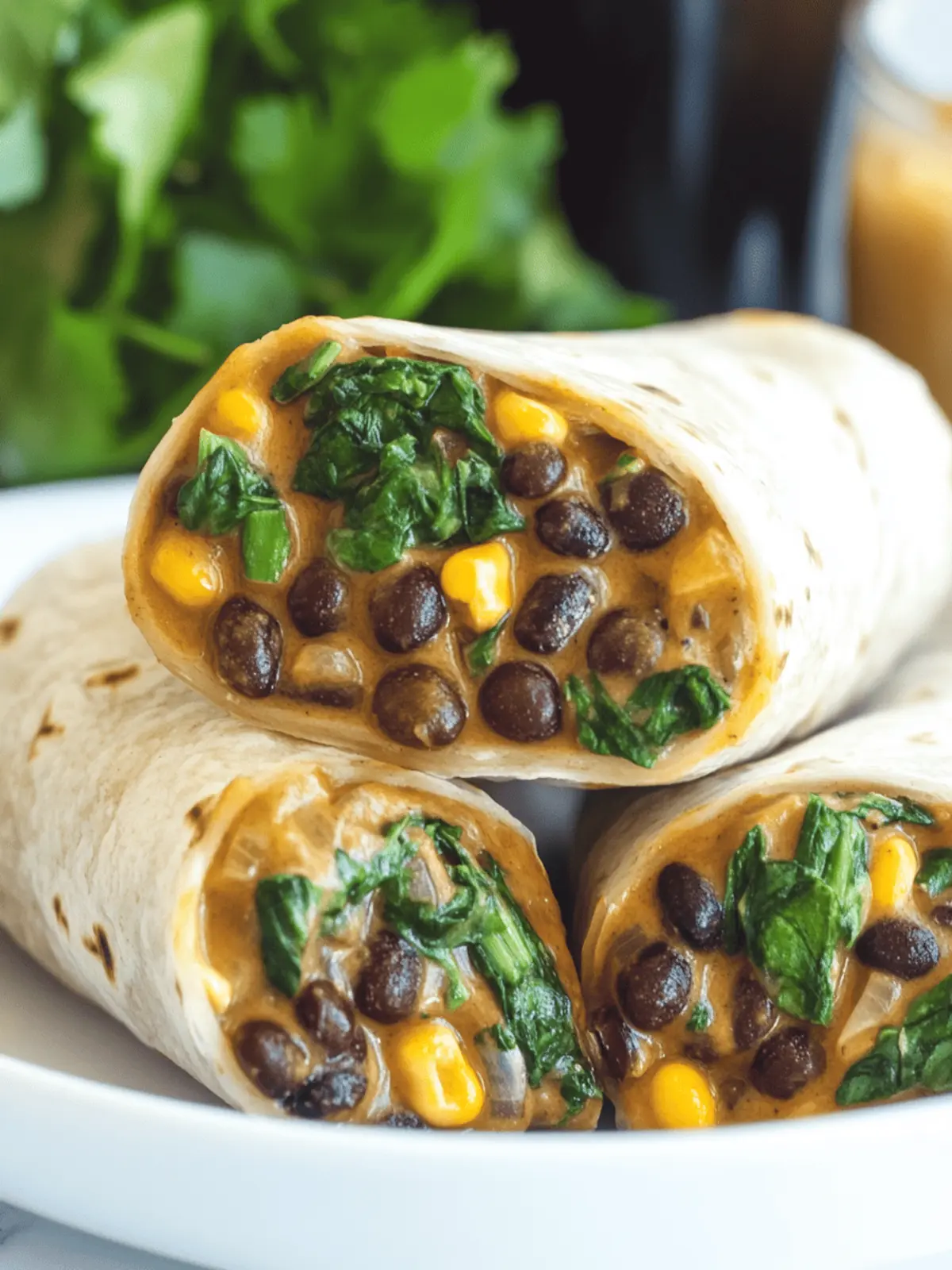 Black Bean and Spinach Burritos