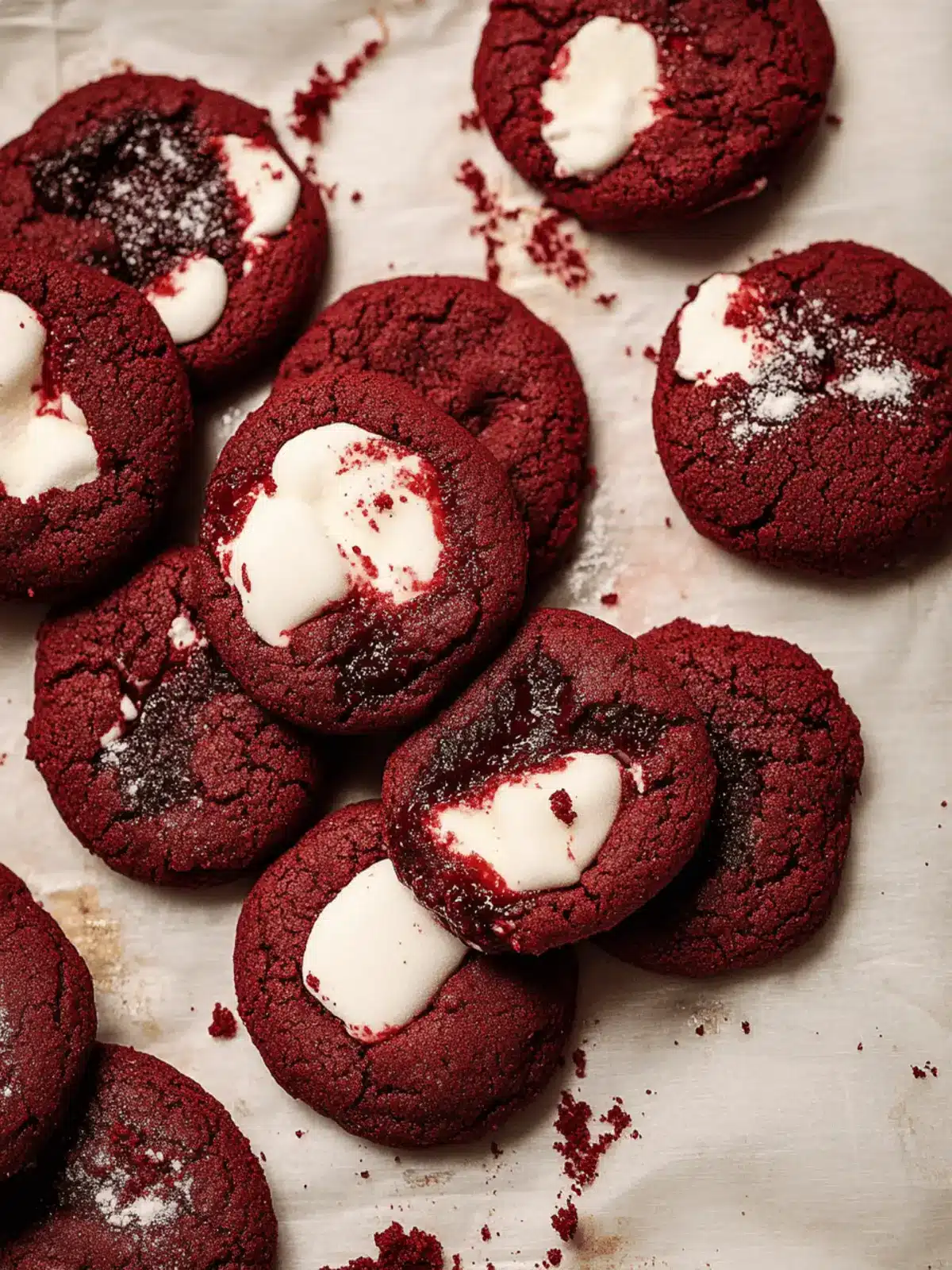 Red Velvet Marshmallow Cookies