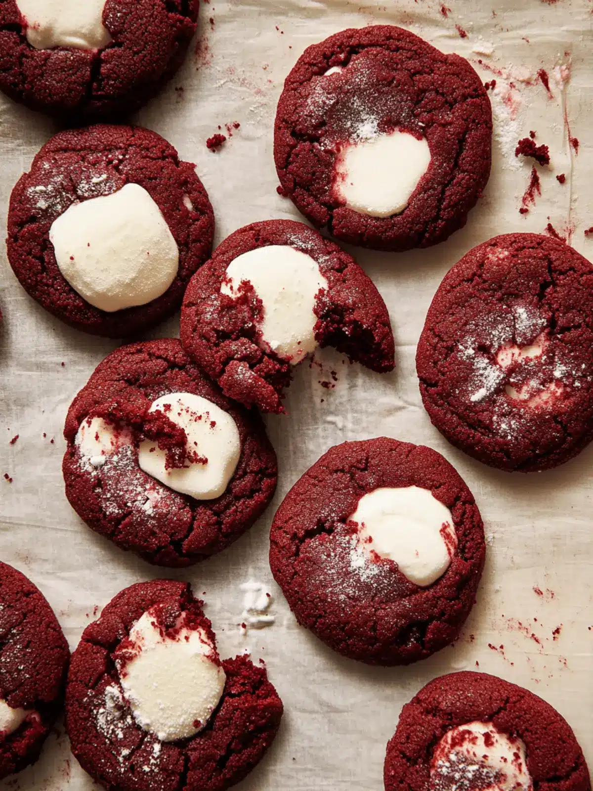 Red Velvet Marshmallow Cookies