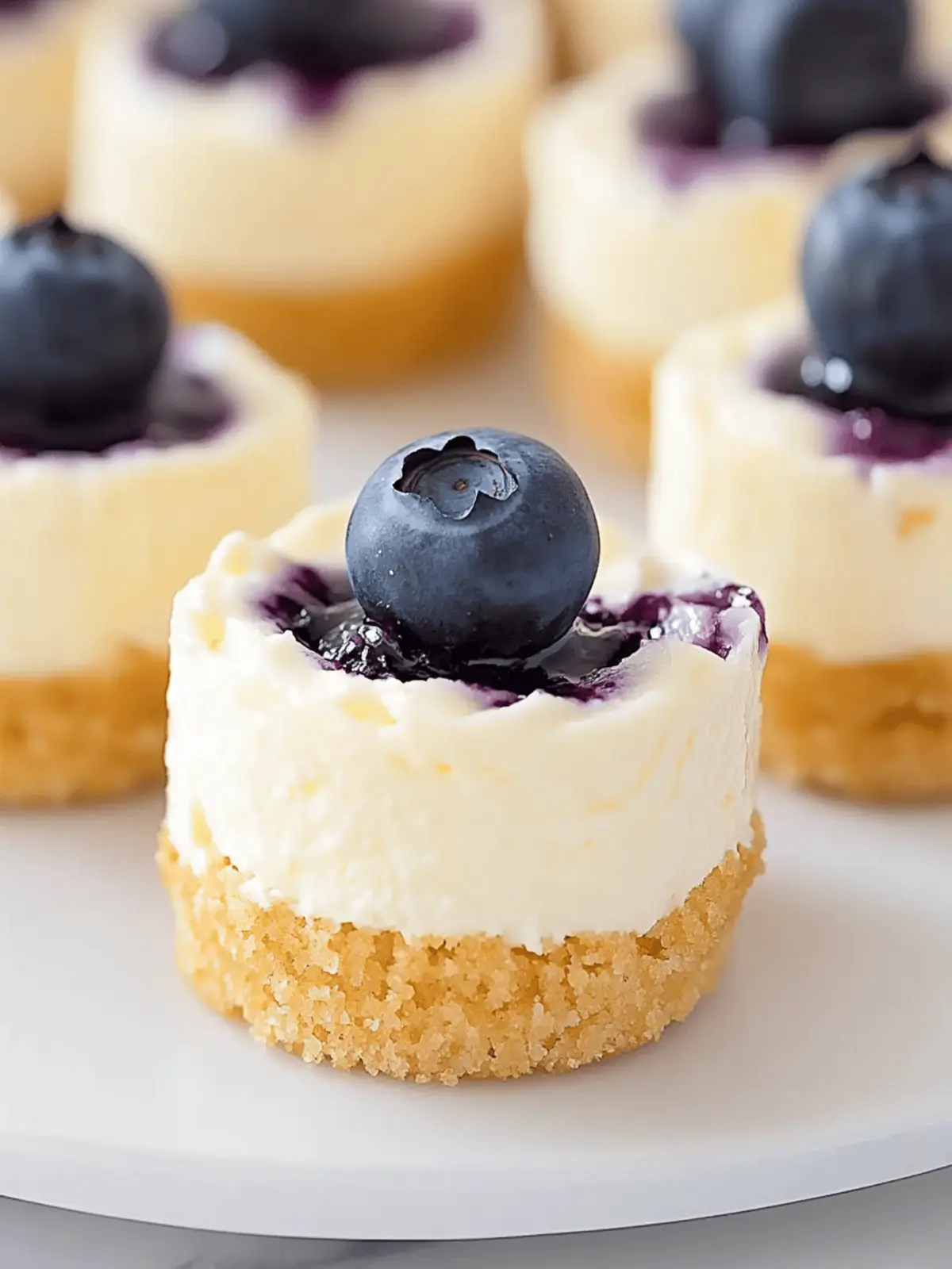 Mini Lemon Blueberry Cheesecakes