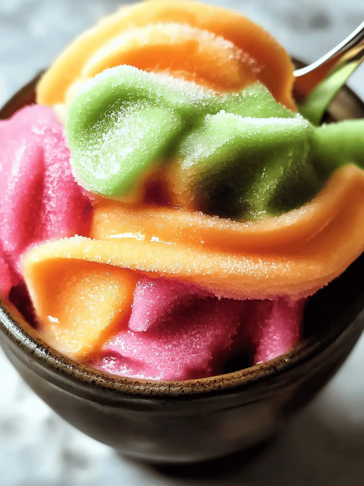 Homemade Rainbow Sherbet