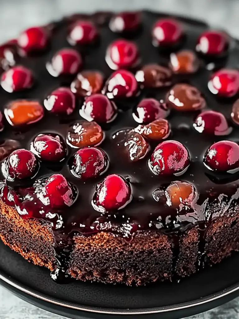 Chocolate Cherry Upside Down Cake