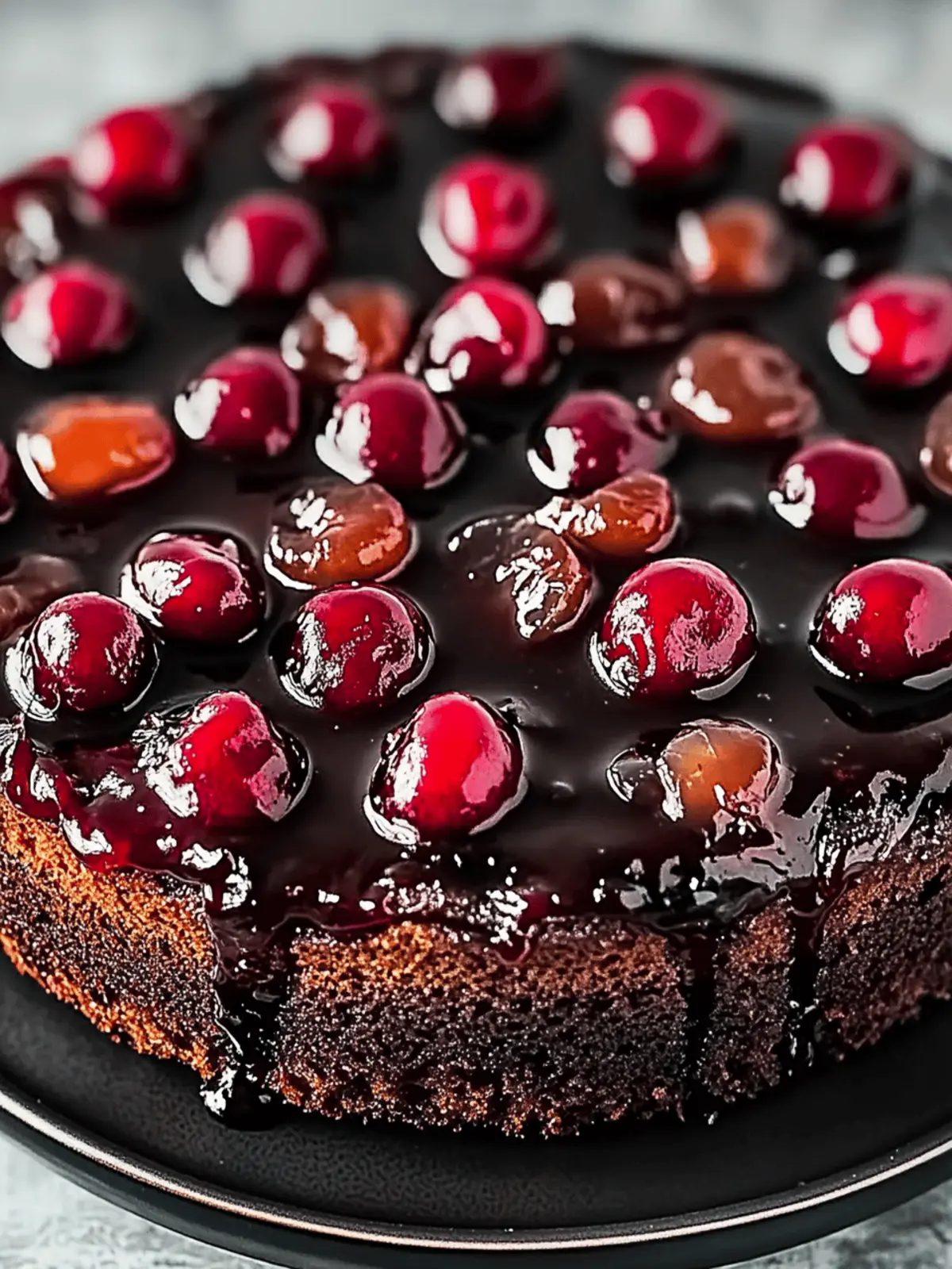 Chocolate Cherry Upside Down Cake